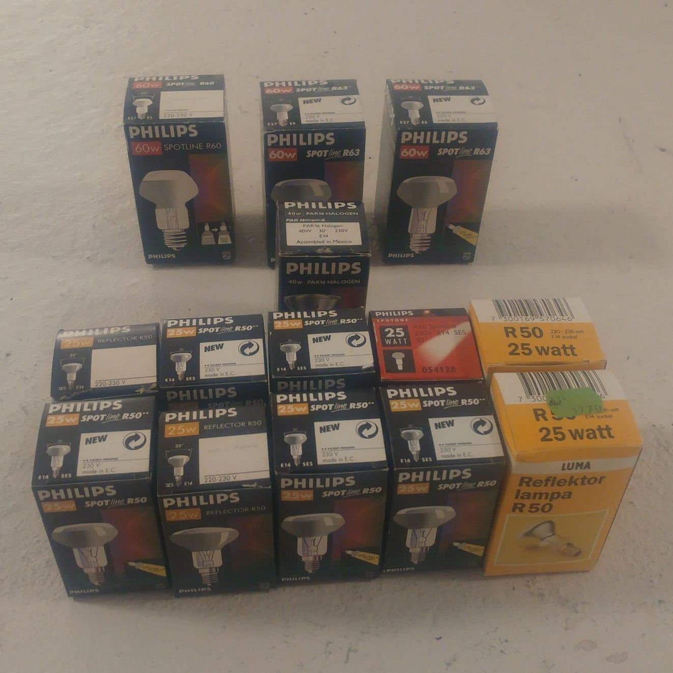 Philips Spotline R50, R60, R63 och PAR16 Halogenlampor