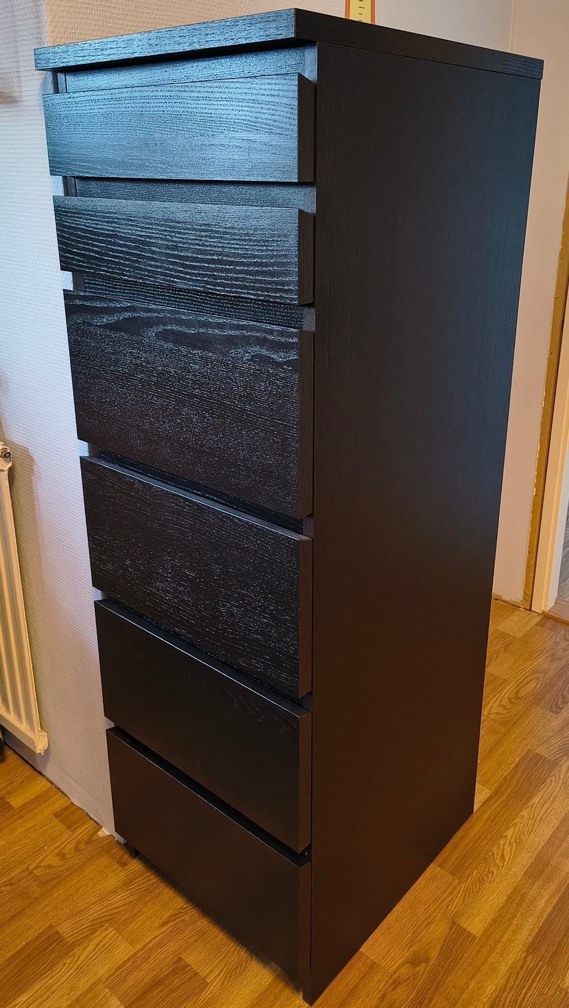 IKEA MALM Byrå med 6 lådor och spegel, svartbrun