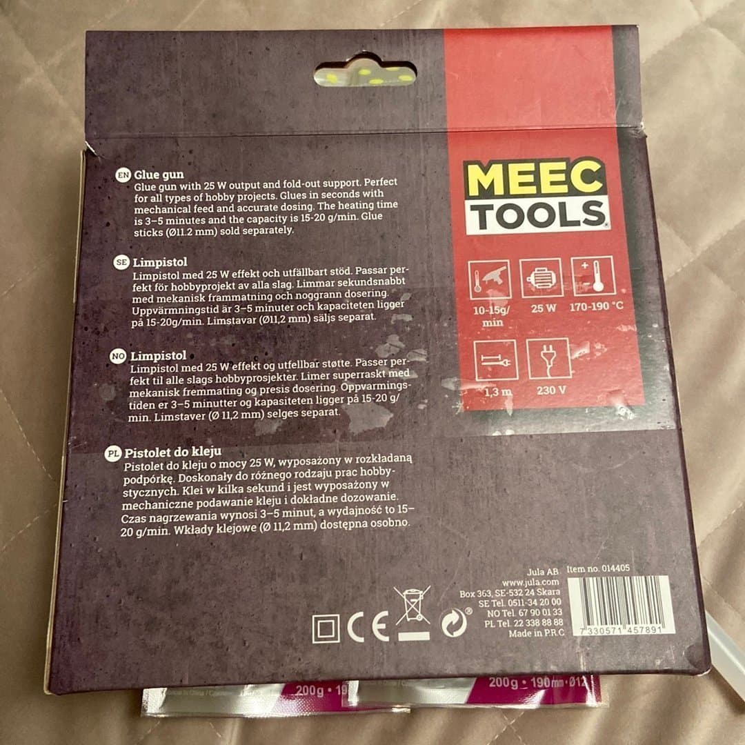 MEEC TOOLS Limpistol med limstavar