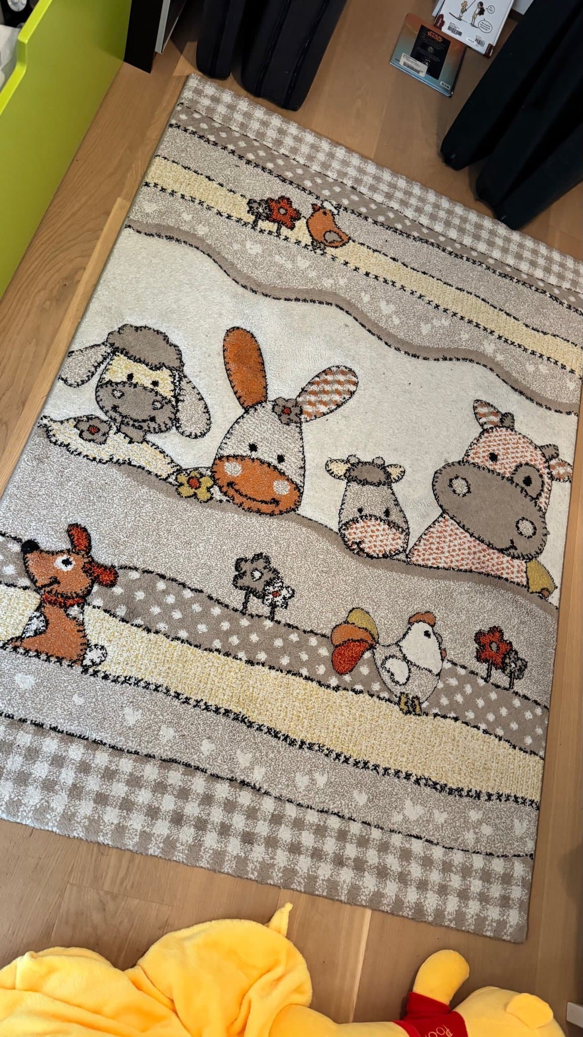 Barnmatta med djurmotiv 120x170