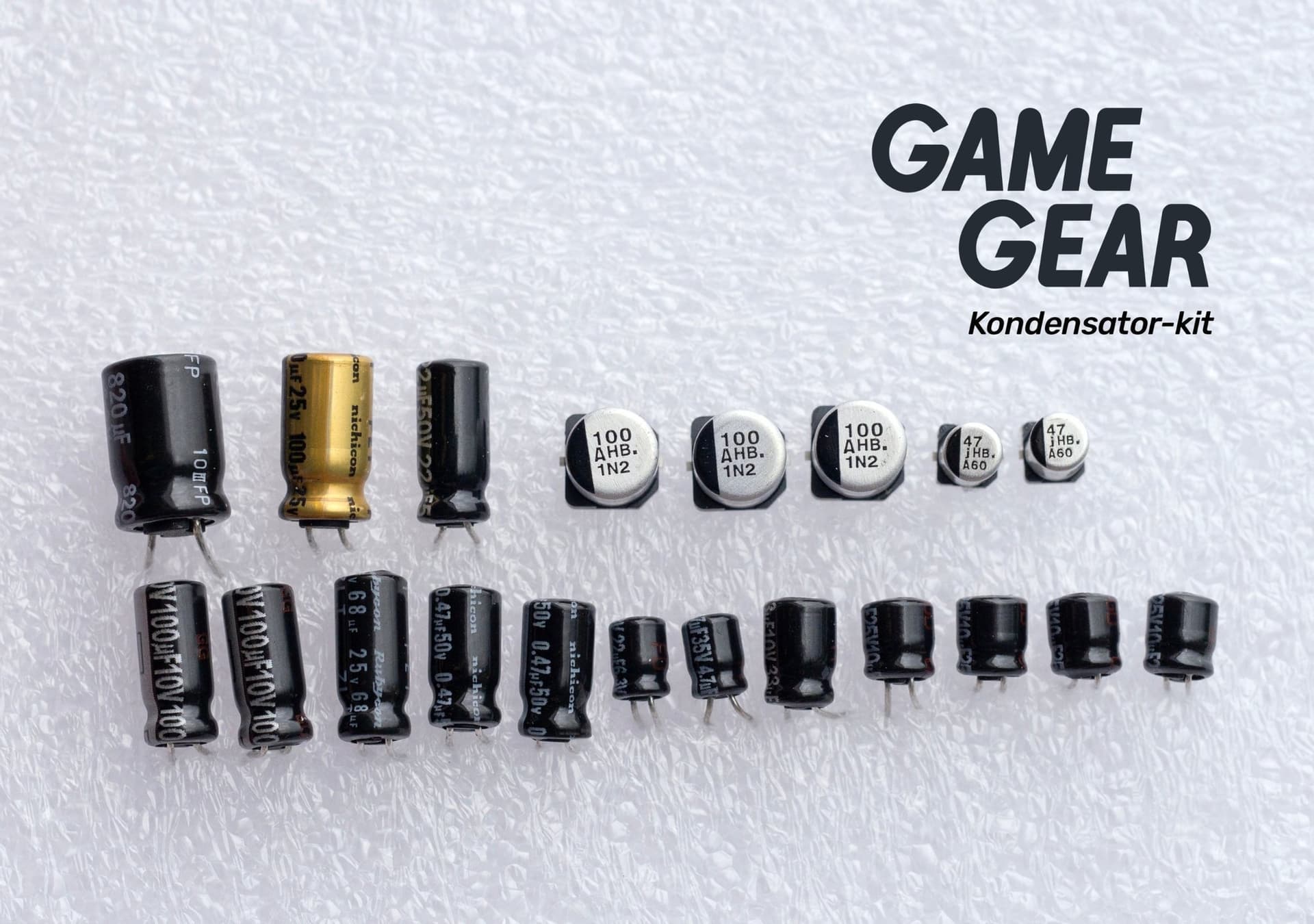 Komplett Kondensator-Kit för Sega Game Gear (VA0 och VA1)