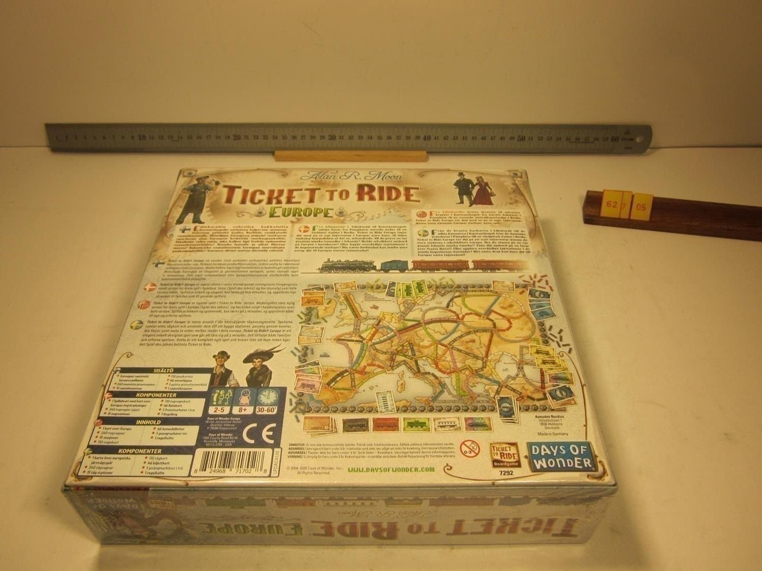 Ticket to Ride Europe, Nordisk utgåva, Days of Wonder 2020, NYTT och inplastat