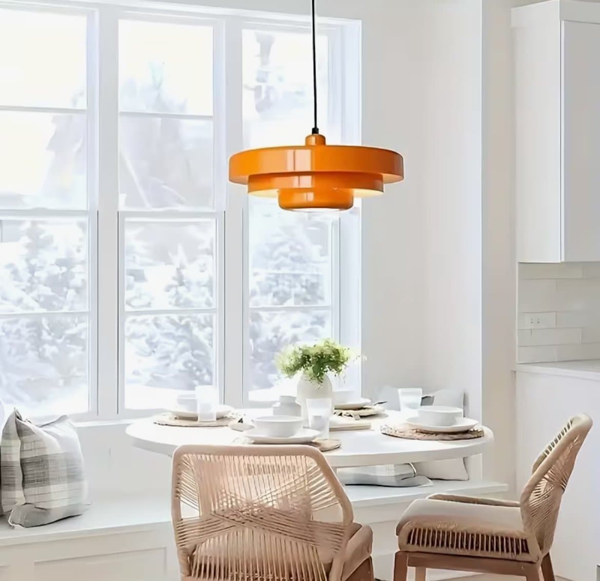 Orange pendellampa”Italia” Ø35,5 cm - Retro bauhaus design