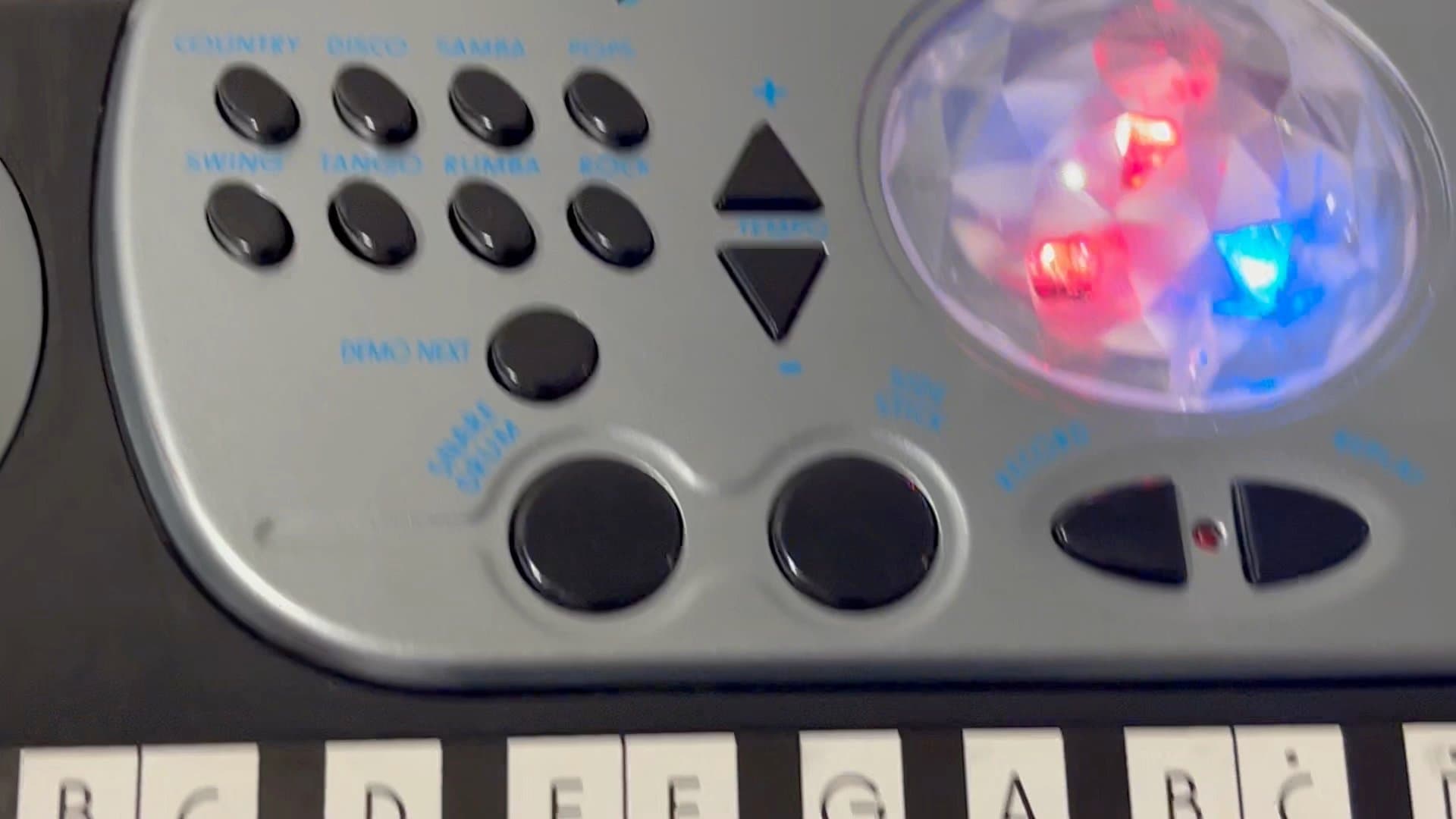 Disco Keyboard - leksaks keyboard med blinkande discolampa