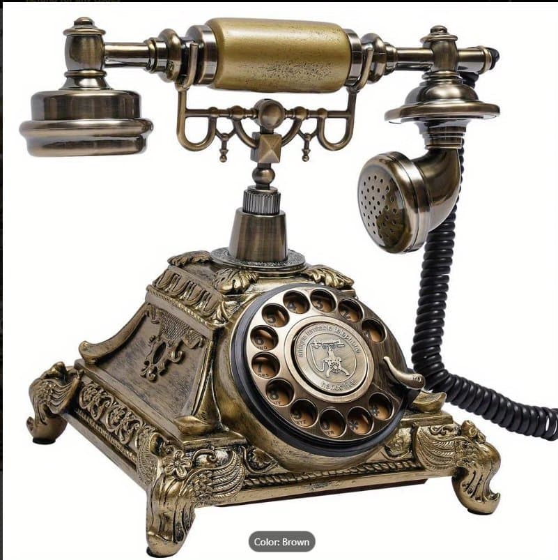 Vintage telefon med nummerskiva – europeisk retrodesign