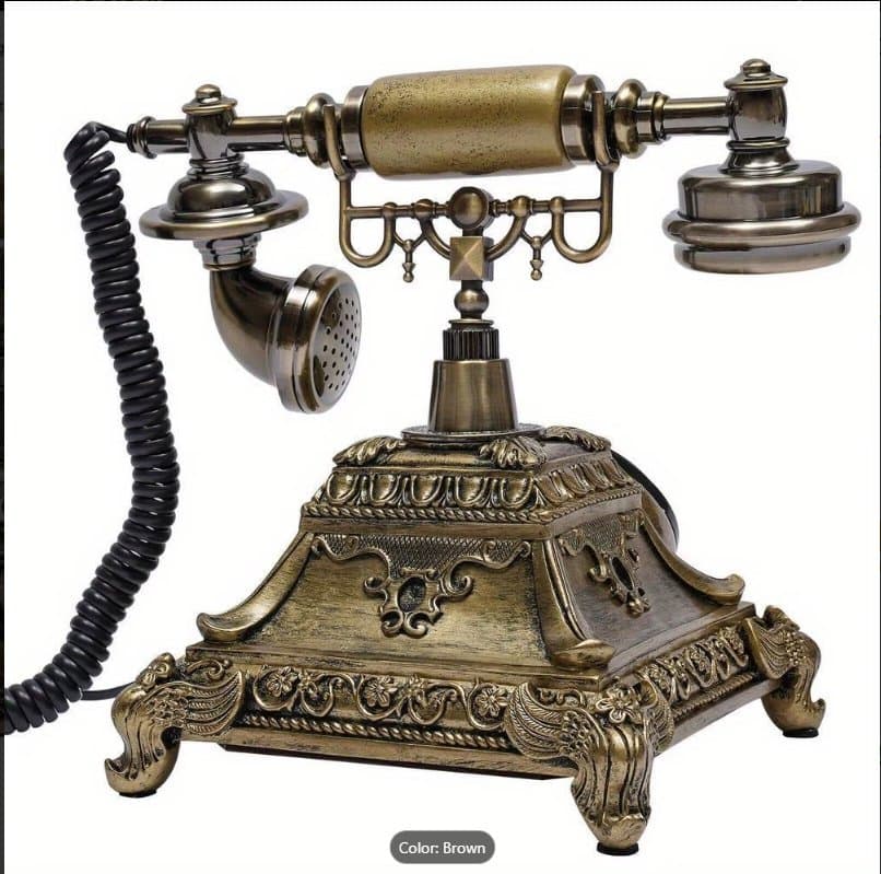 Vintage telefon med nummerskiva – europeisk retrodesign