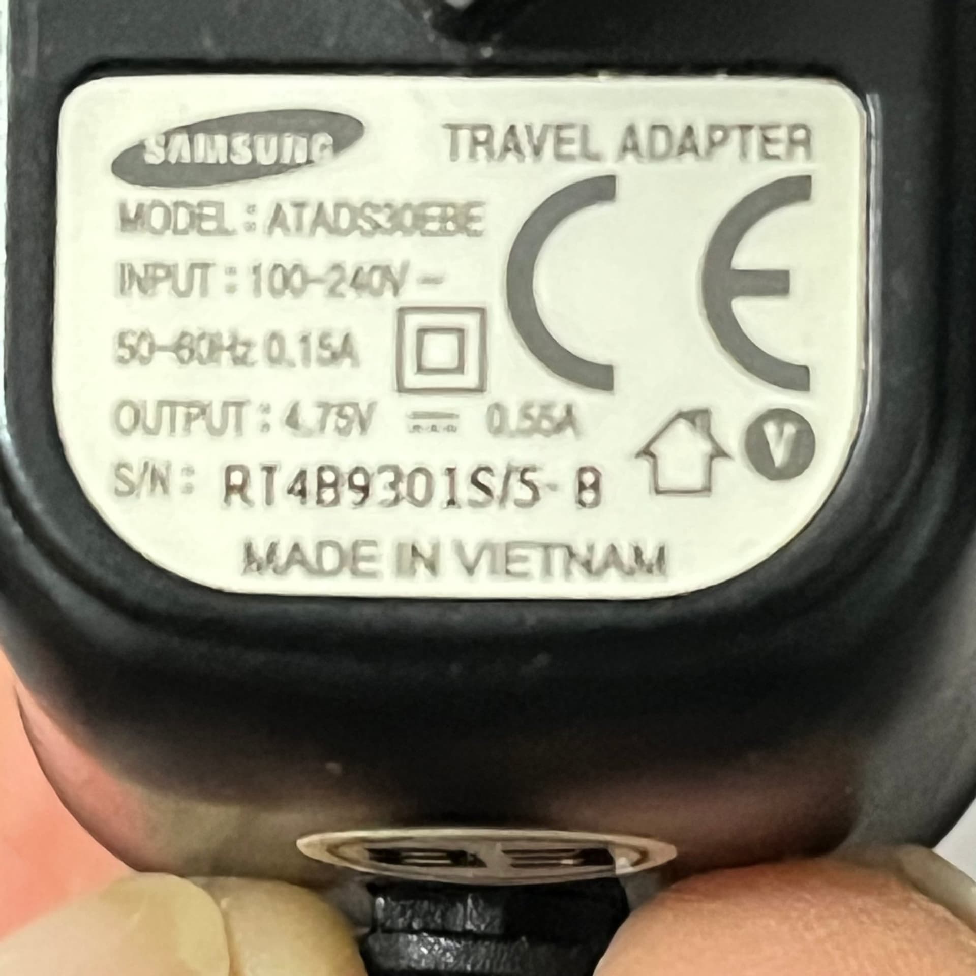 Samsung Reseadapter 4.75V, 0.55A