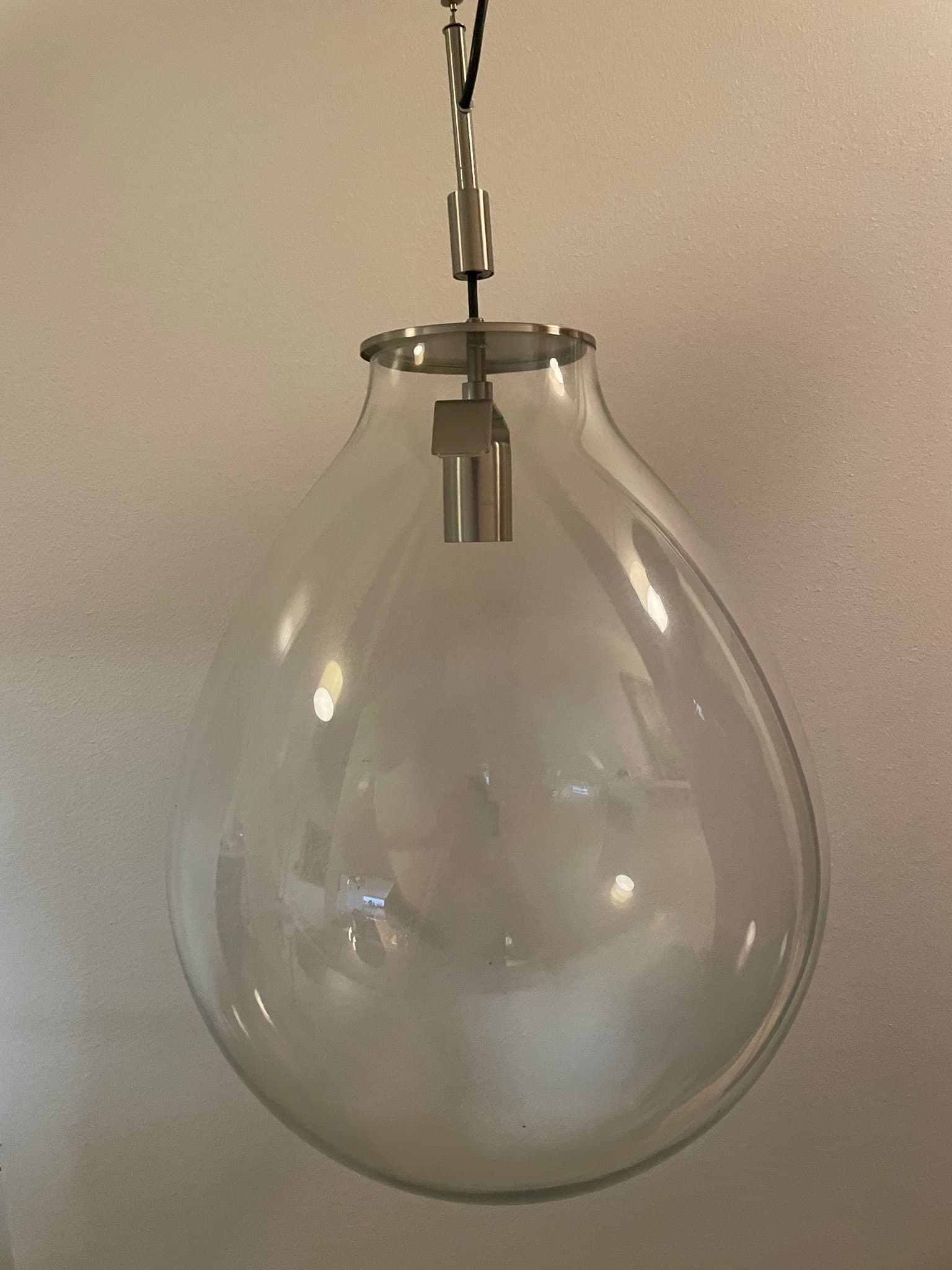 Stor Pendel Taklampa i glas och metall OBS endast hämtning