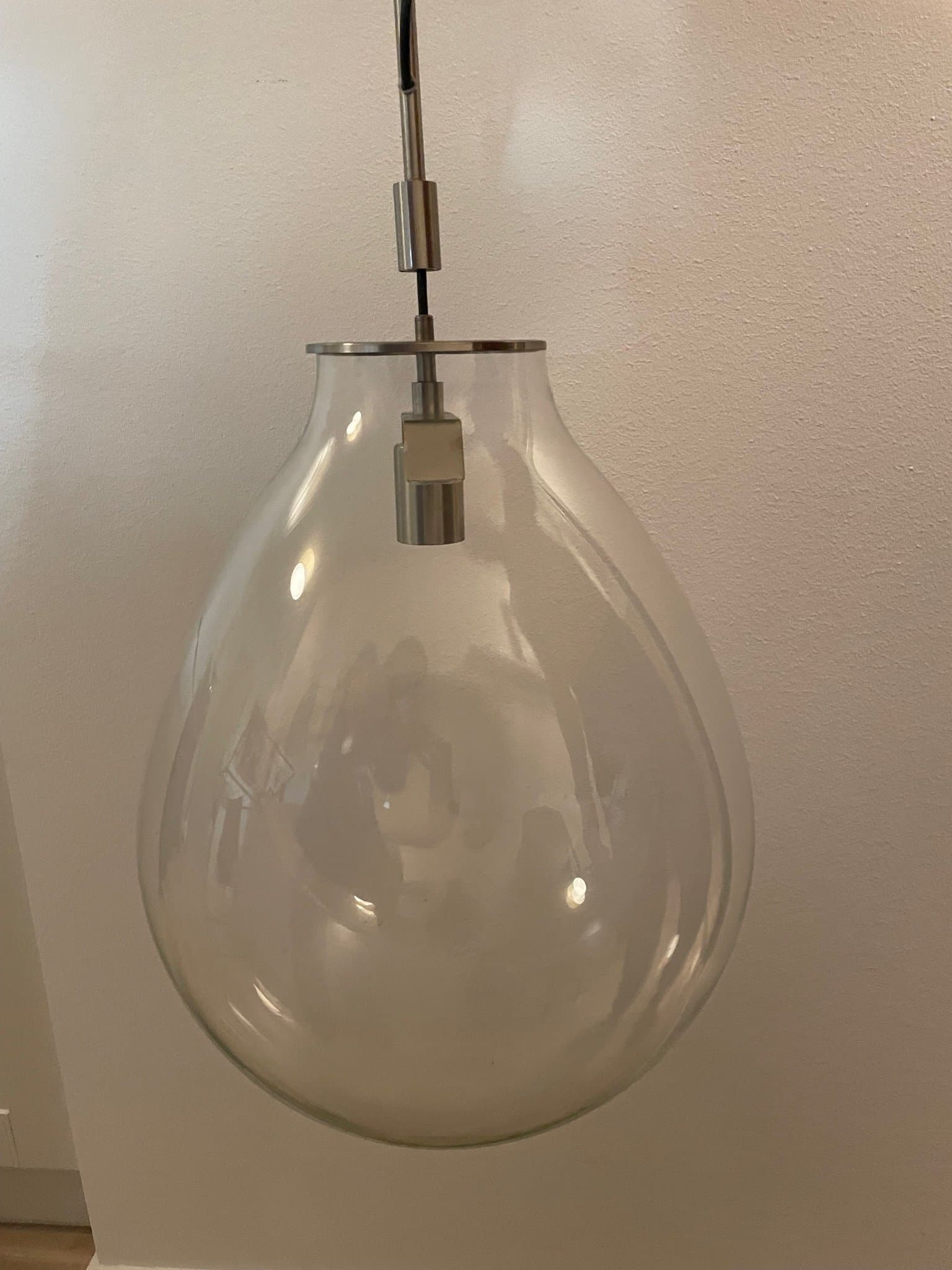 Stor Pendel Taklampa i glas och metall OBS endast hämtning
