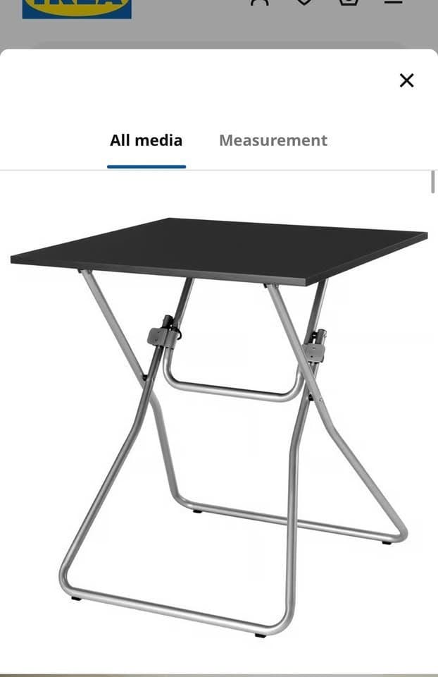 IKEA Svart Hopfällbart Bord - 67x67 cm