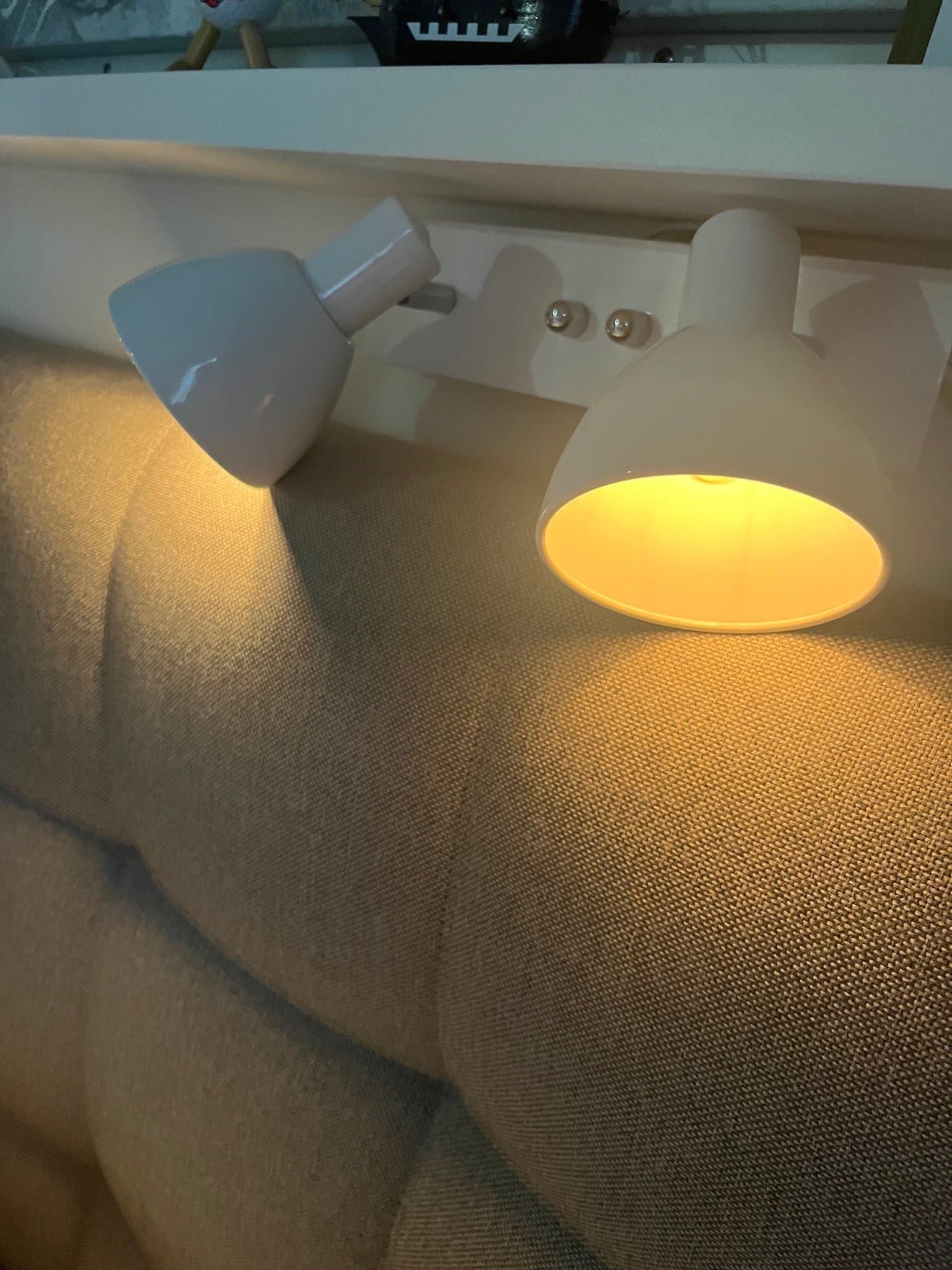Vägglampa med två riktbara skärmar