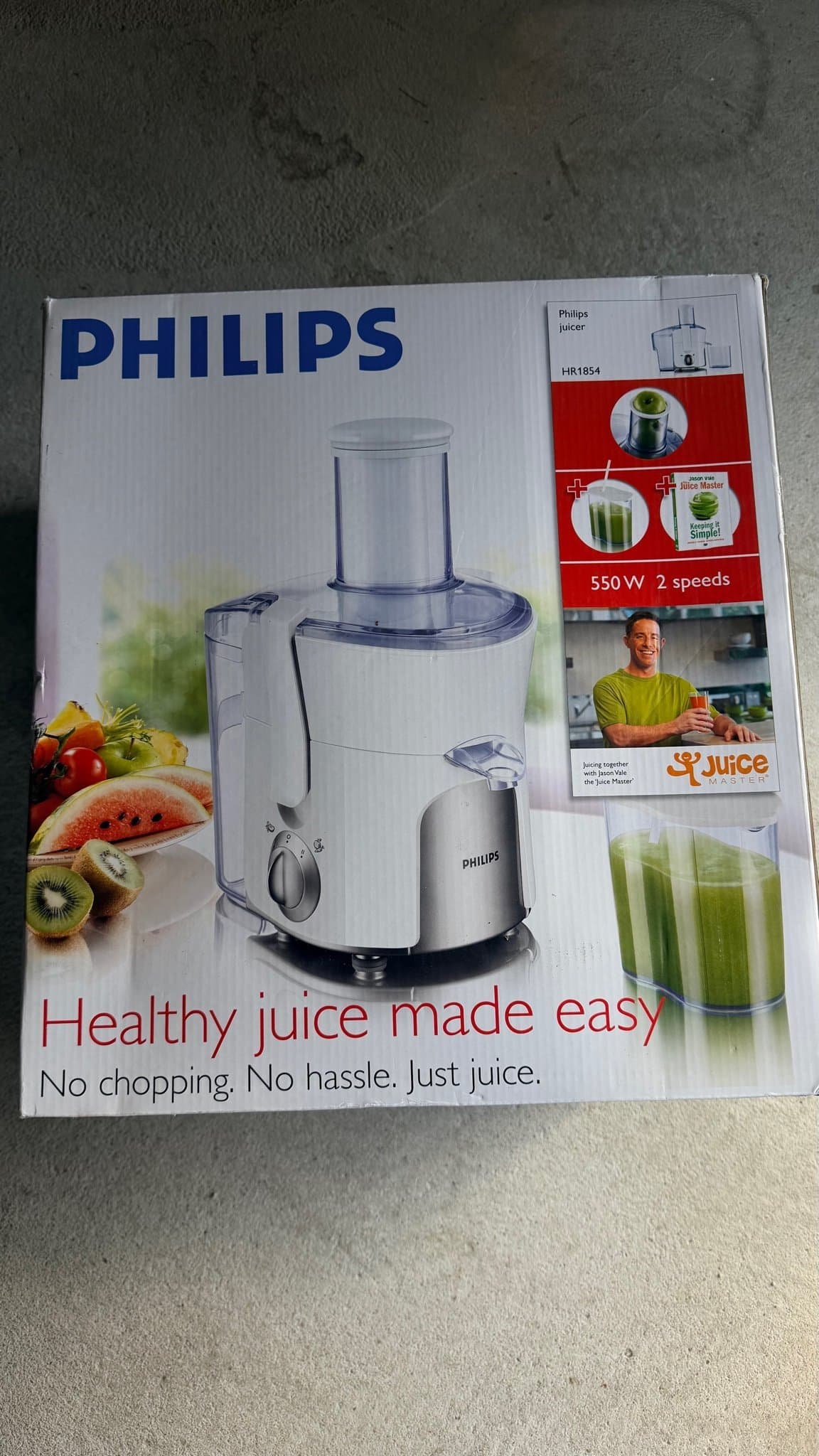 Philips HR1854/00 WHOLE FRUIT JUICER WHITE & SILVER 550W