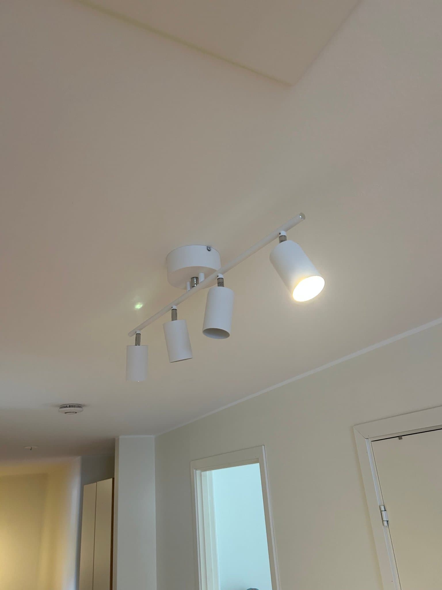 Taklampa med 4 spotlights (4 glödlampor ingår)