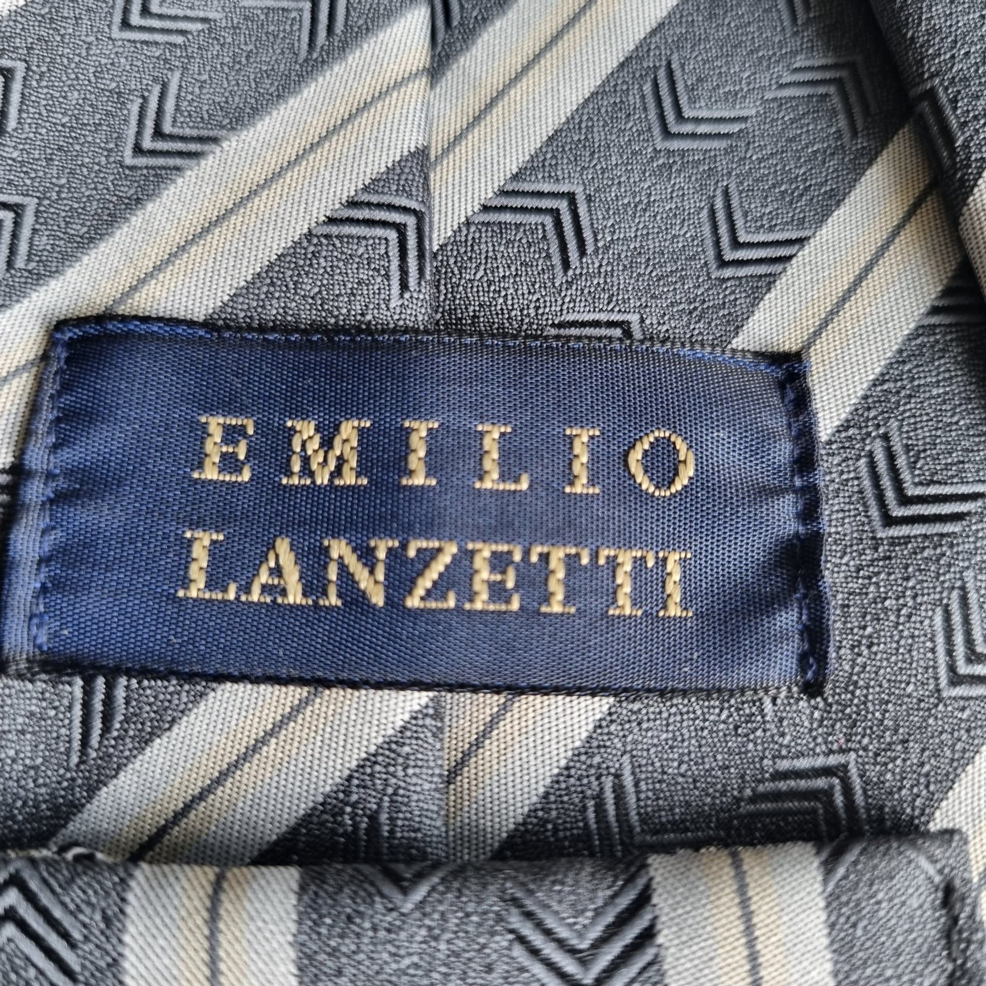 EMILIO LANZETTI grå, vit slips I mycket bra skick