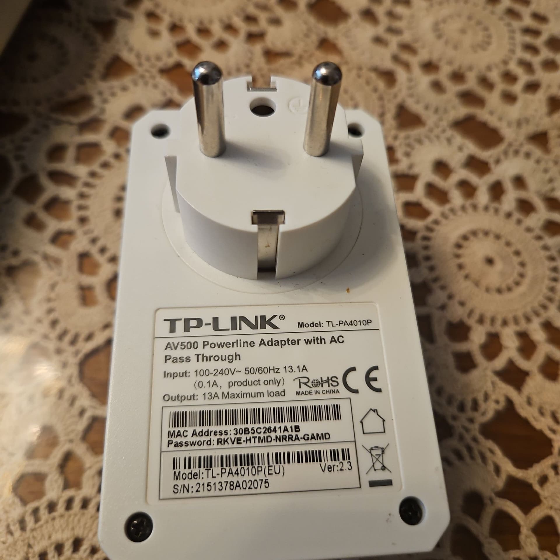 TP-Link AV500 Powerline Adapter med AC Pass Through