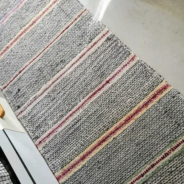 Vintage Lång Hemvävd Trasmatta