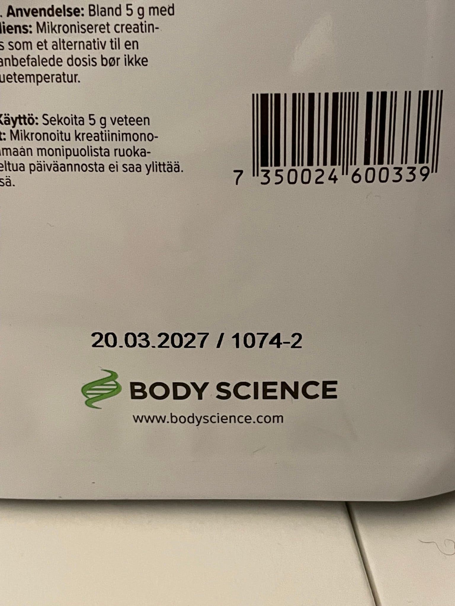 2st Kreatin Monohydrat 500 g Body Science