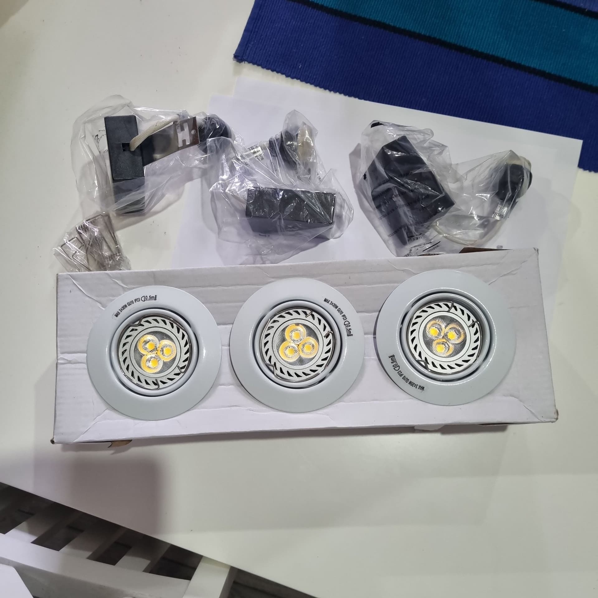 Nordlux Triton LED 3-kit spotlights. Nytt i kartong.