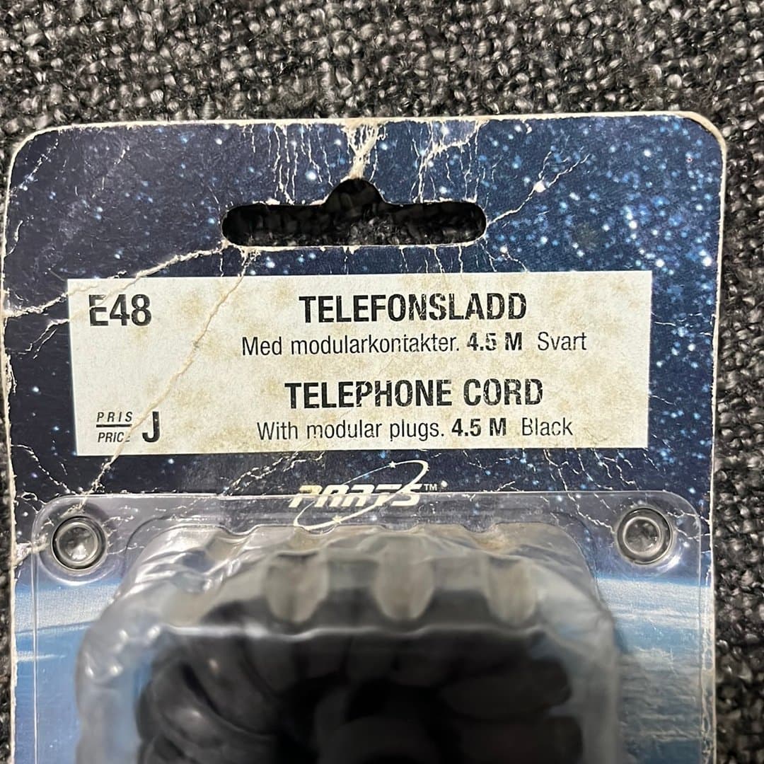 Telefonsladd 4.5M Svart