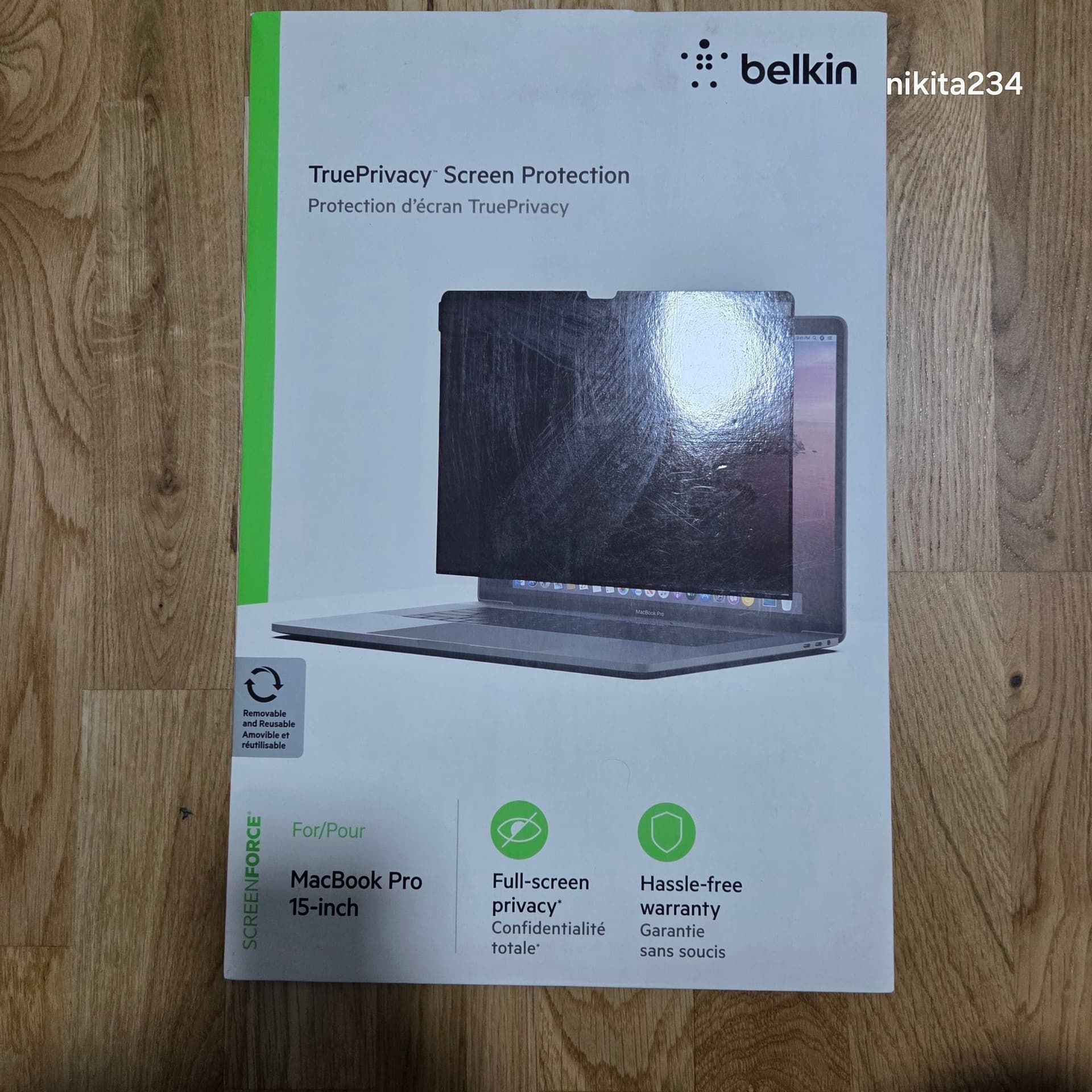 Belkin ScreenForce TruePrivacy Screen Protector for MacBook Pro 15 inc