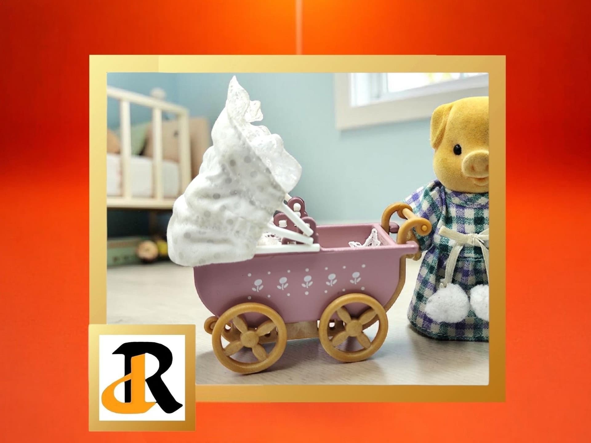 Sylvanian Families Calico Critters barnvagn skala 1:16