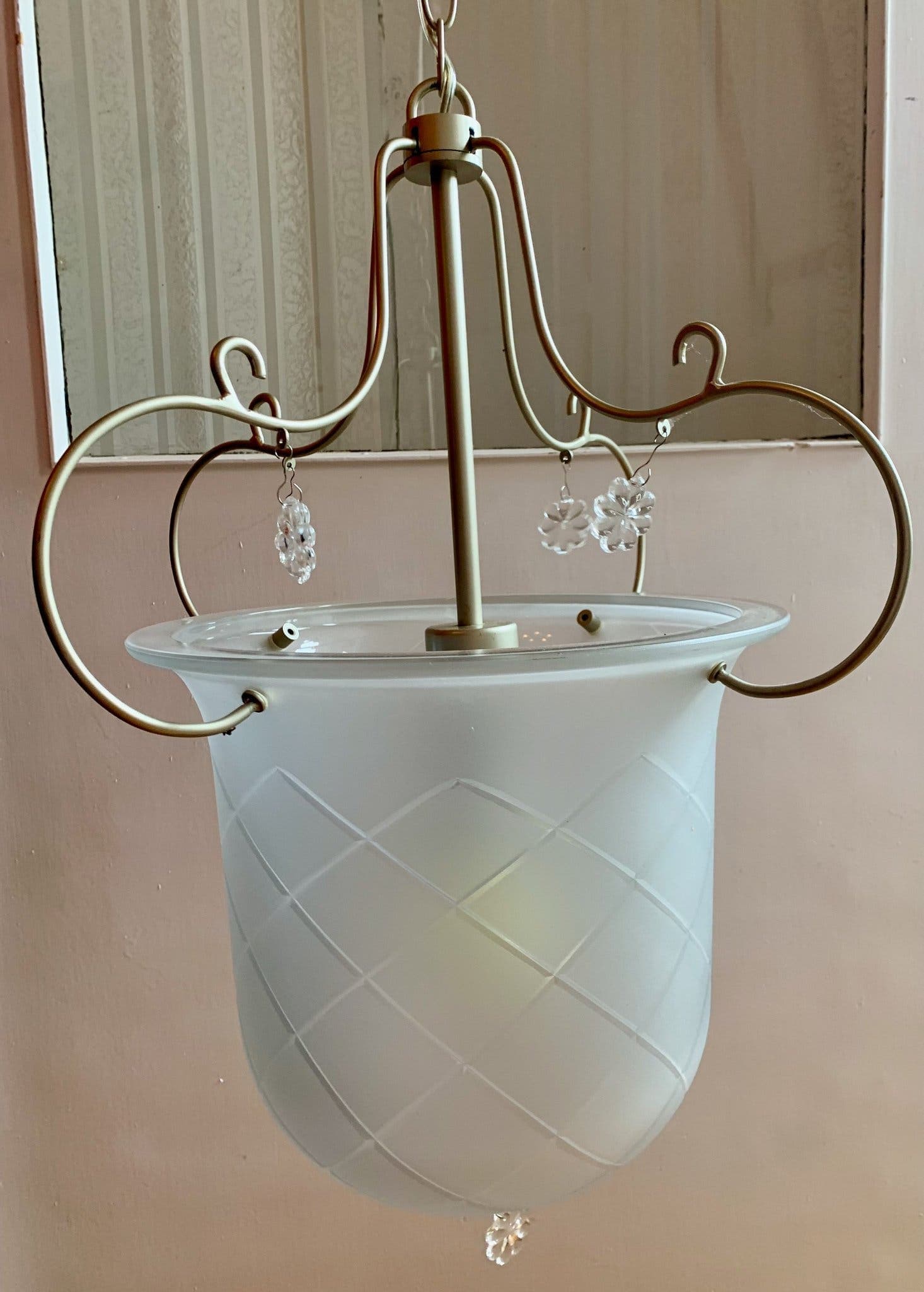 IKEA SÖDER Taklampa med frostat glas och silverfärgad metall