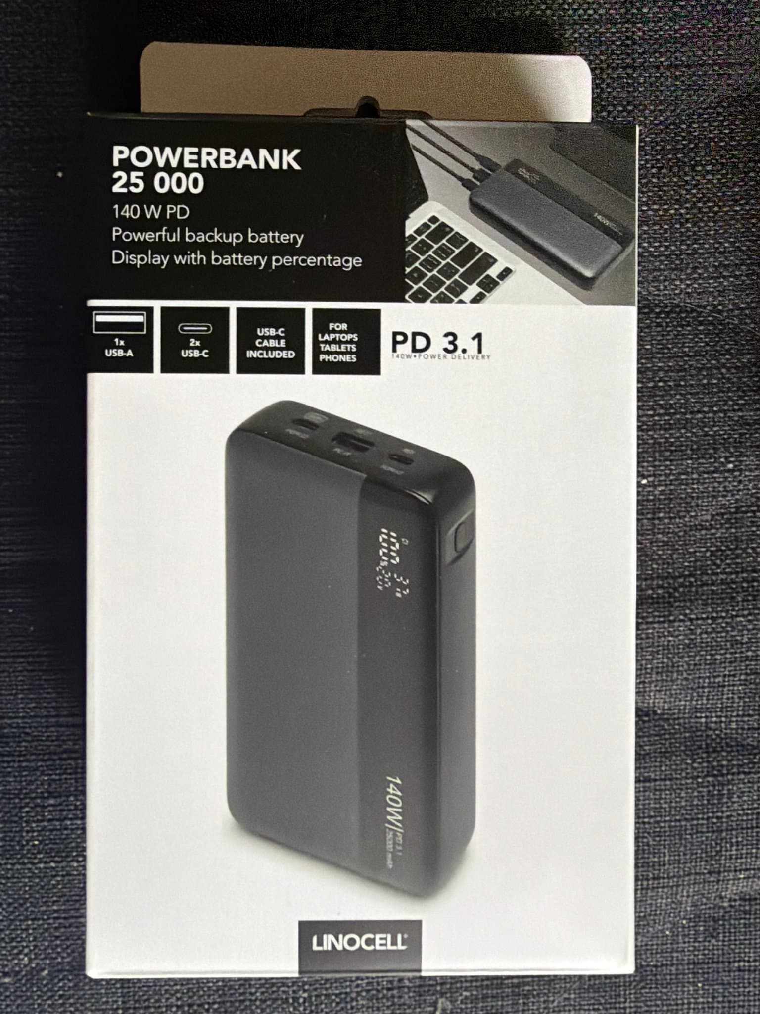 Linocell Powerbank 25000 mAh 140W PD 3.1
