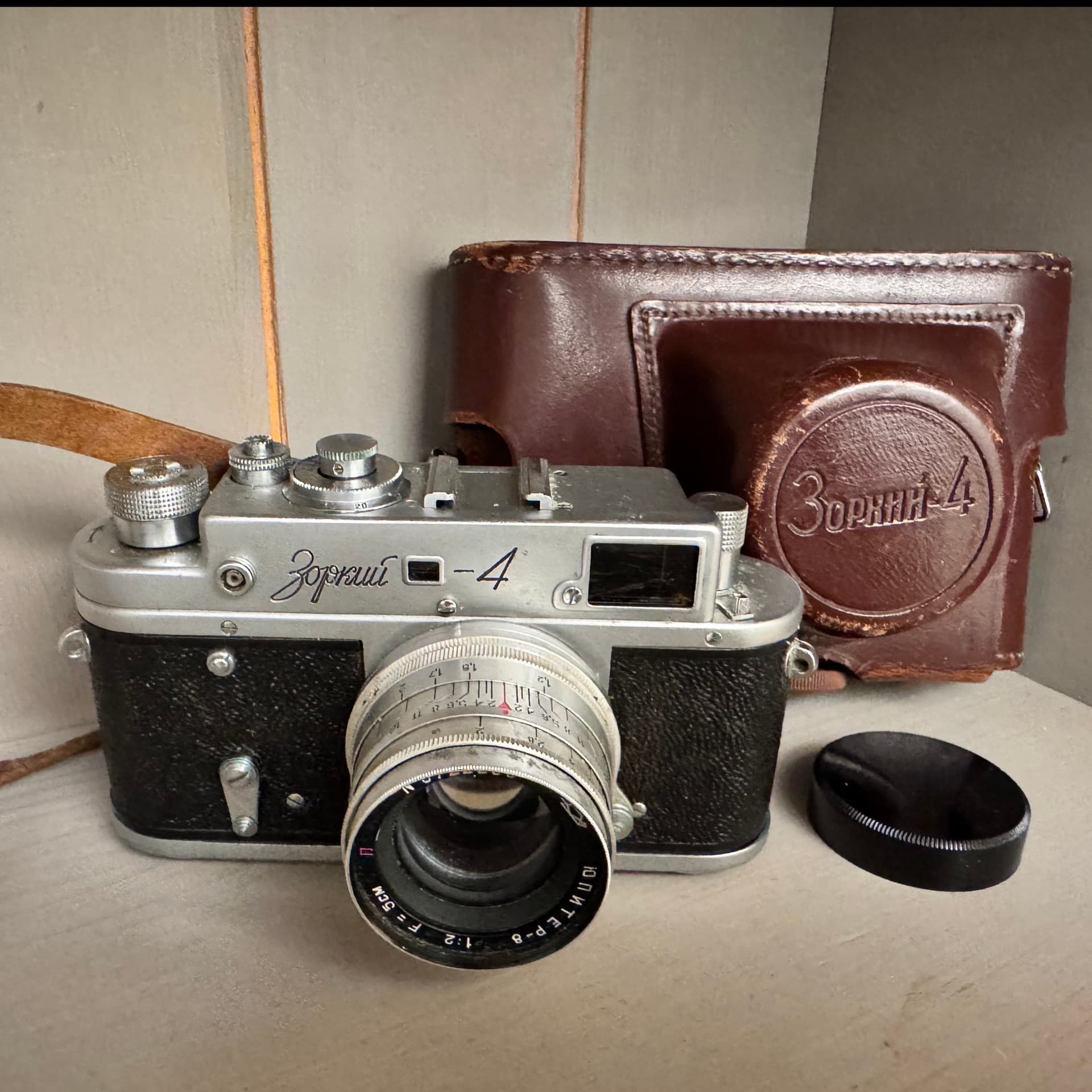 Rare Vintage klassisk sovjetisk kamera Zorki - 4 Jupiter-8 1:2 F=5cm-lins