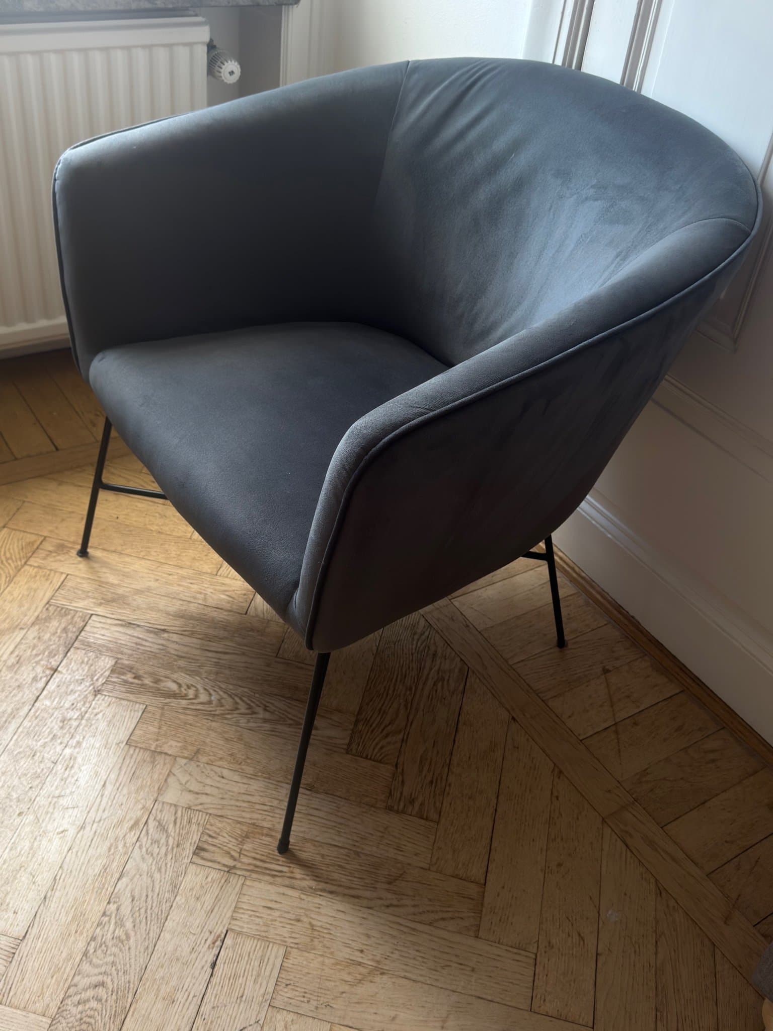 Fåtölj i sammet