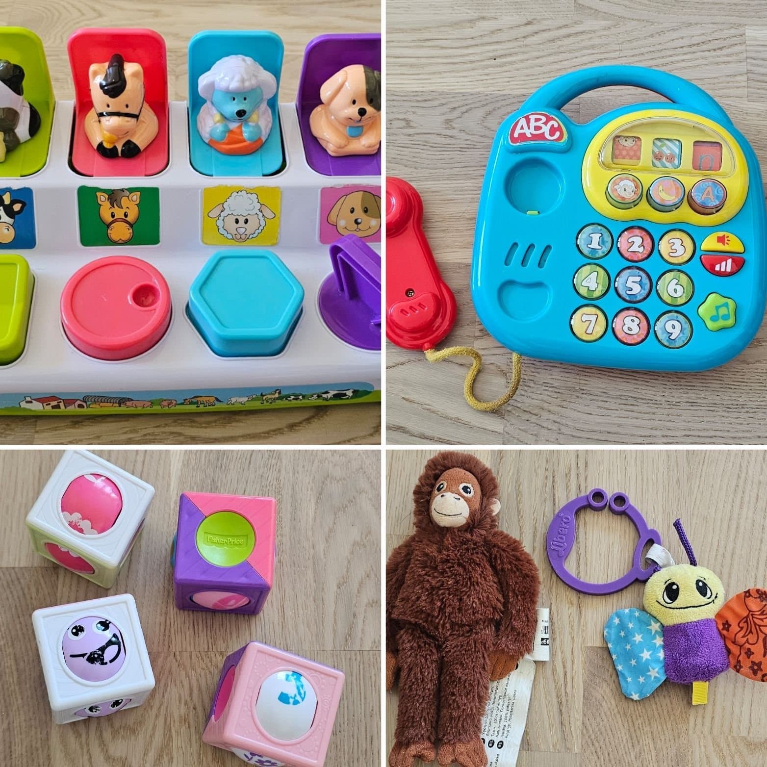 Stort paket med 17 babyleksaker