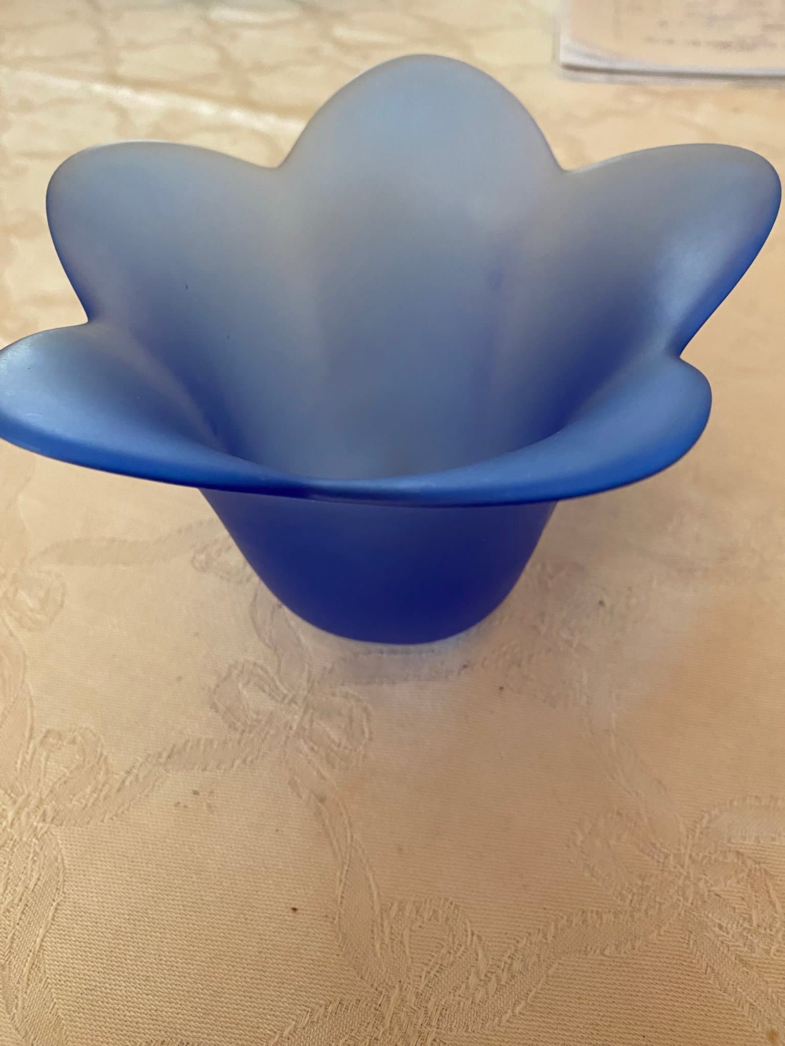 Blå blåklockeblomformad lampa och vas IM GLASS Portugal AVHÄMTNING