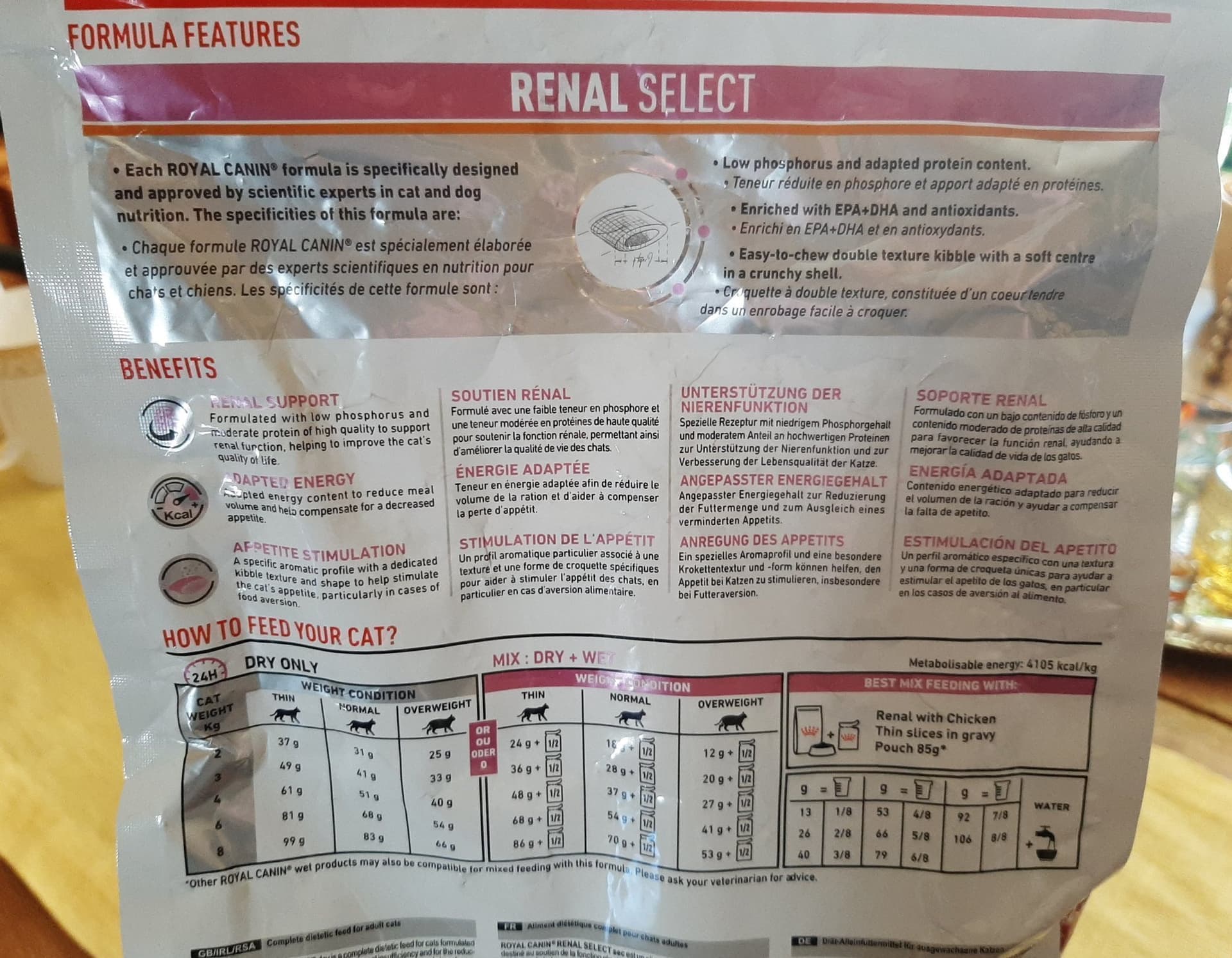 ROYAL CANIN RENAL SELECT torrfoder 2 kg 1350 g kvar 67% katt stödja njurfunktion