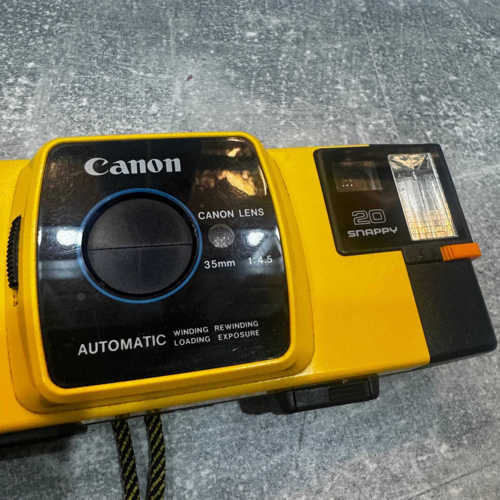 Canon Snappy 20 Gul Vintage 35mm Kamera Retro Point & Shoot Analog