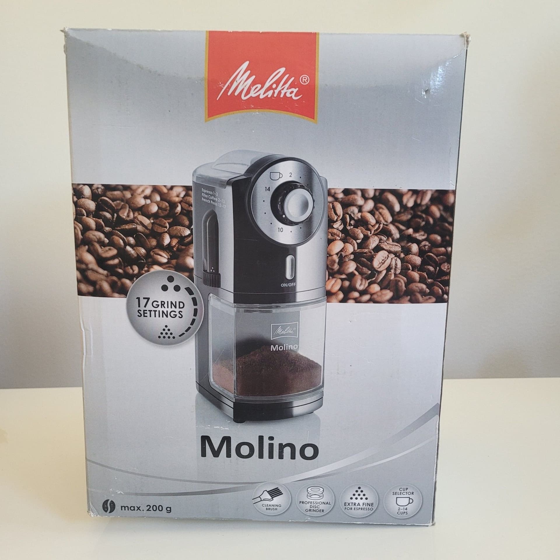 Melitta Molino kaffekvarn med 17 malningsinställningar