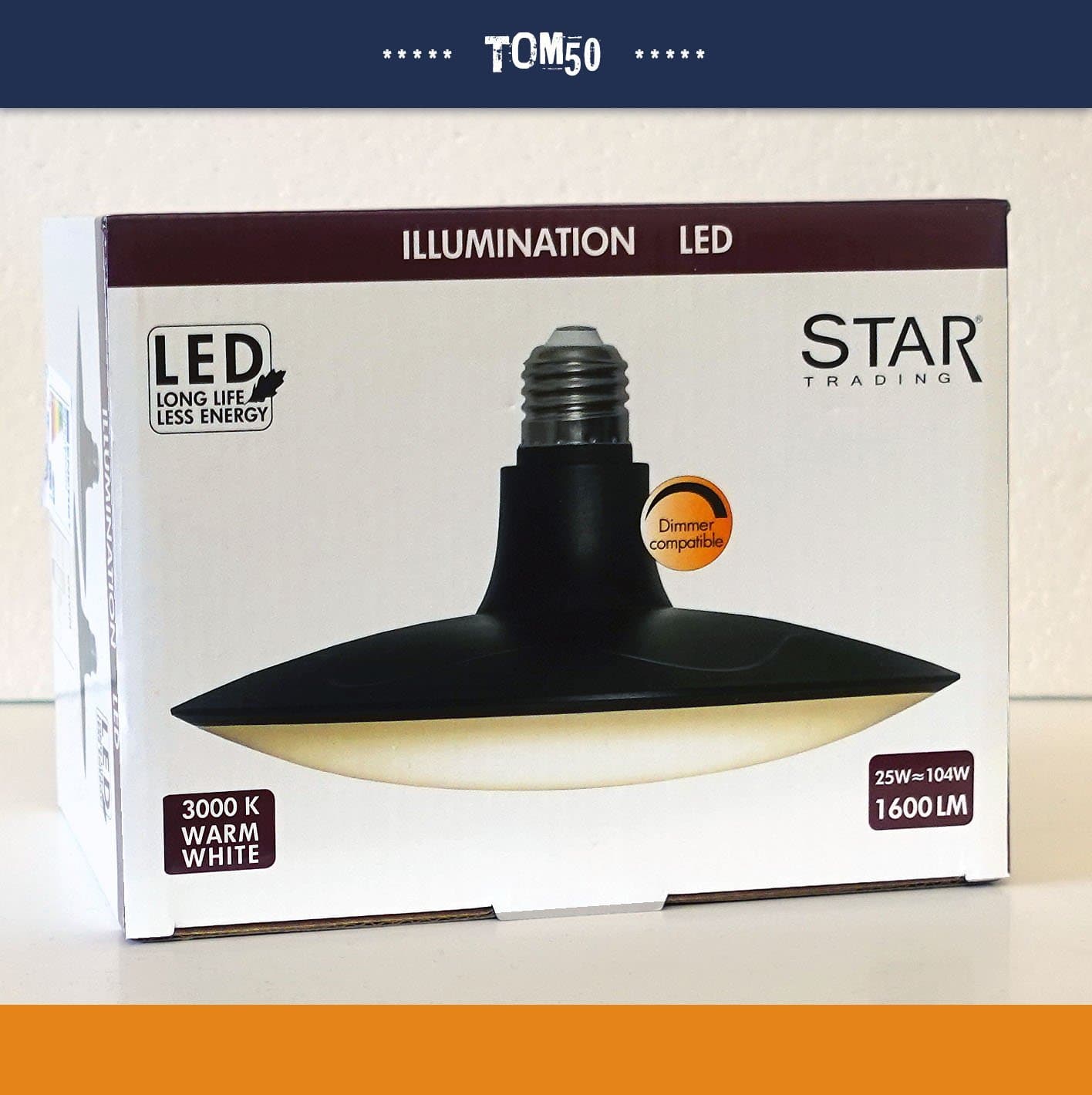 OANVÄND UFO Led dimbar - upp till 1600 lumen E27 svart lampa