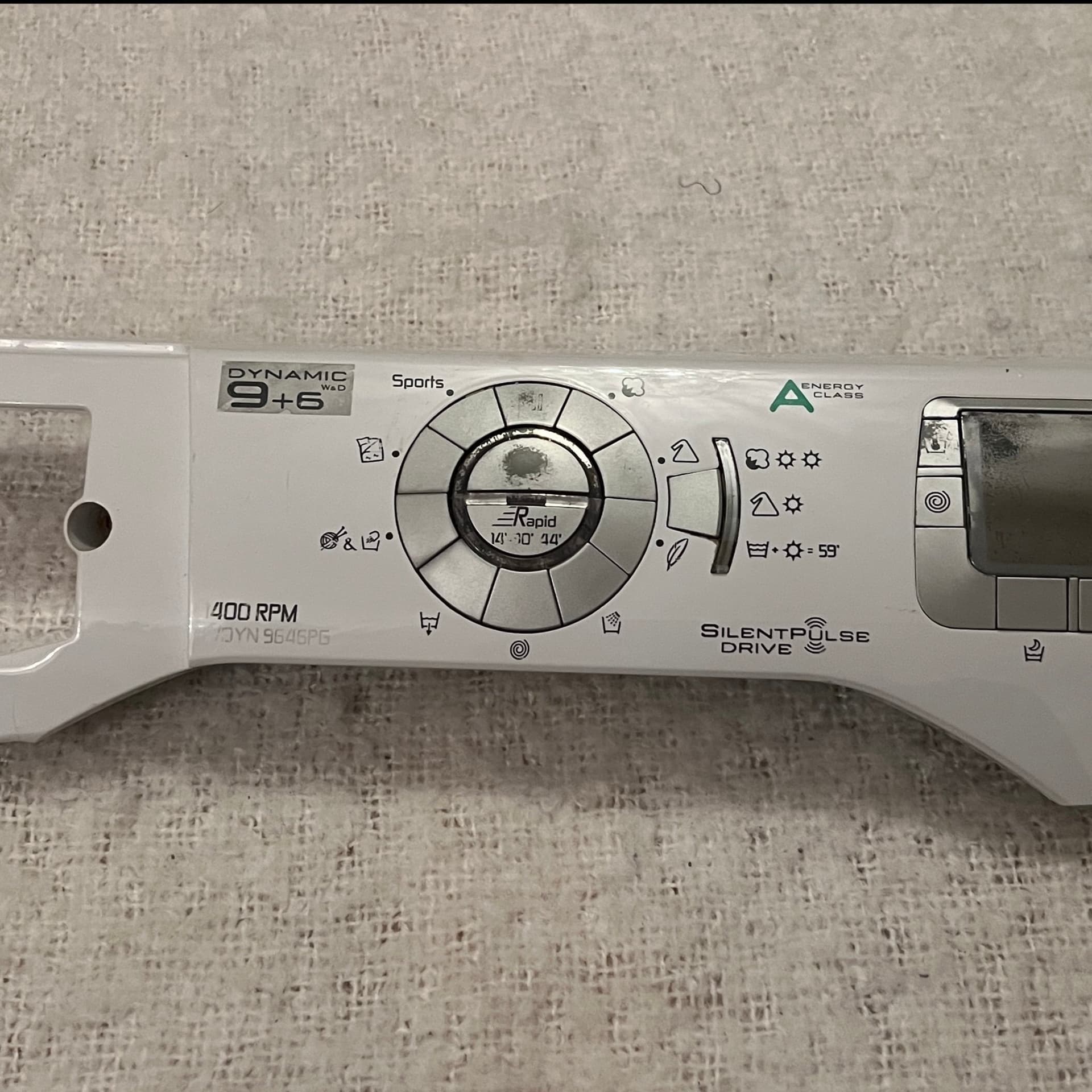 Komplett frontpanel till Candy/Hoover tvättmaskin/torktumlare