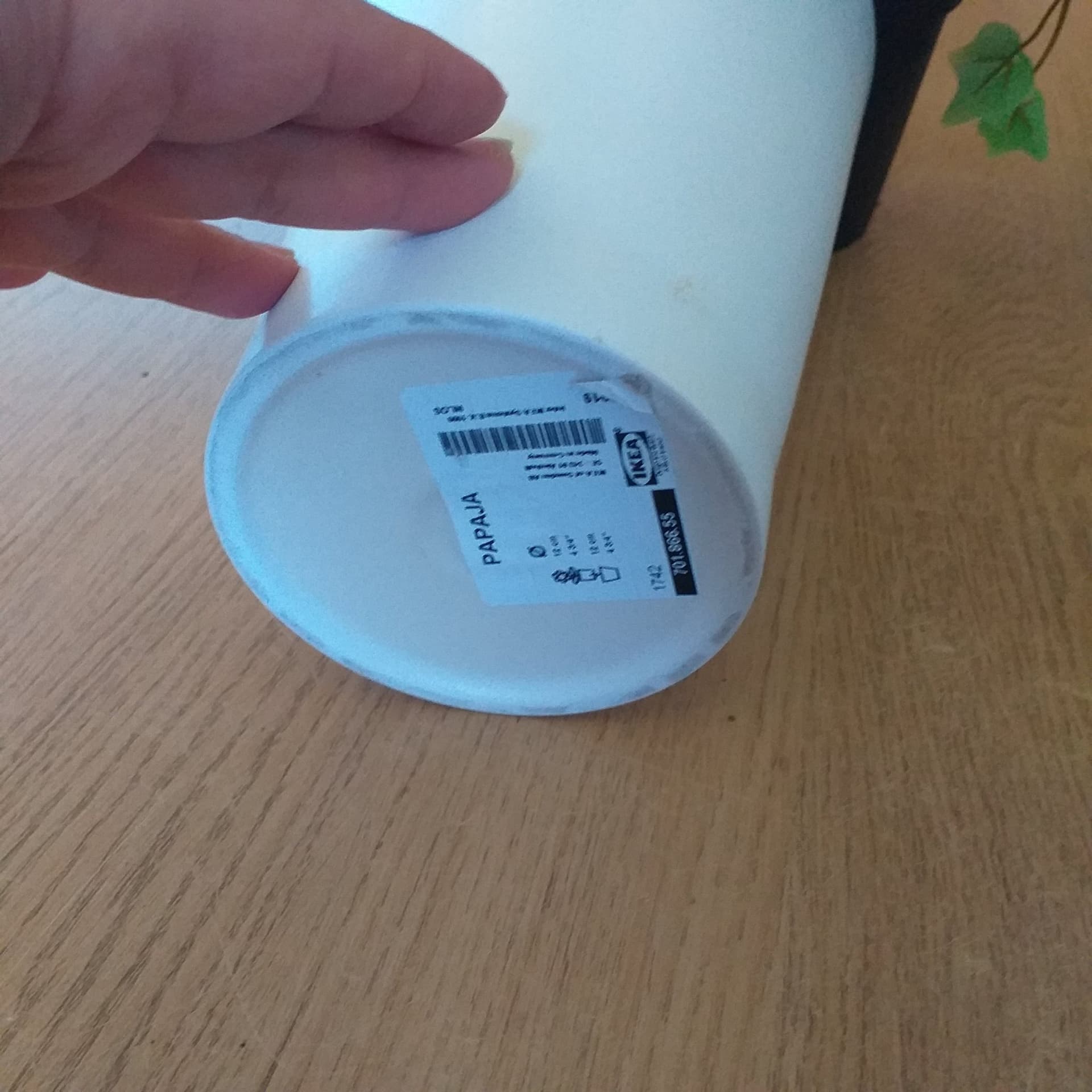 Vit blomkurka kruka ytterfoder PAPAYA IKEA