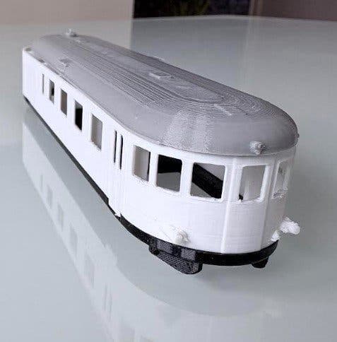 3D-modell rälsbuss UBF7U skala H0