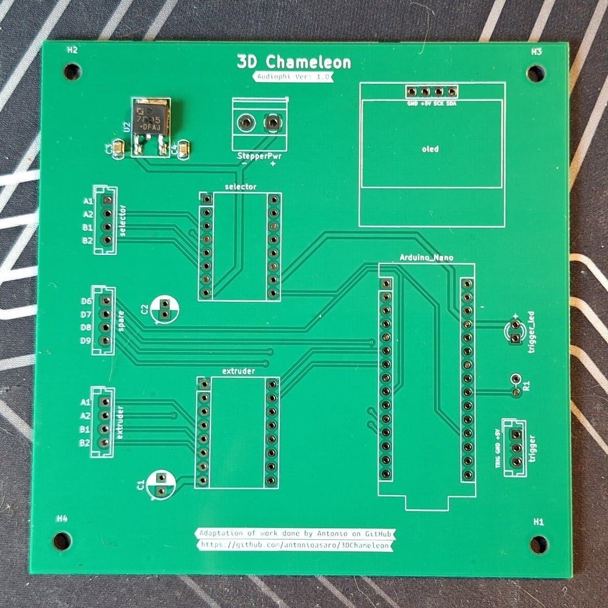 3D Chameleon PCB för 3D-skrivare - Arduino nano och oled-skärm, SMD klar