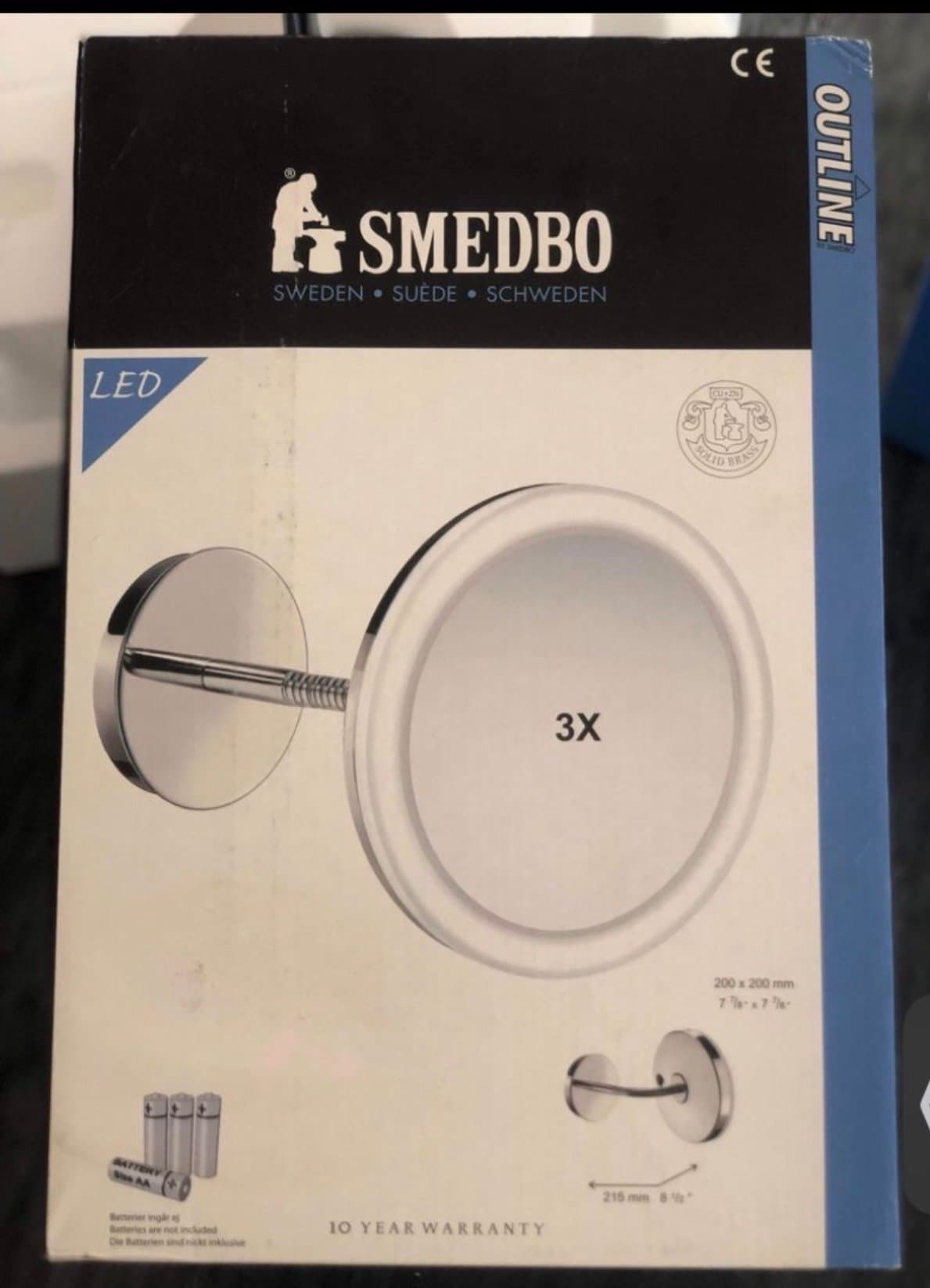 Smedbo Outline Förstoringsspegel med LED-belysning