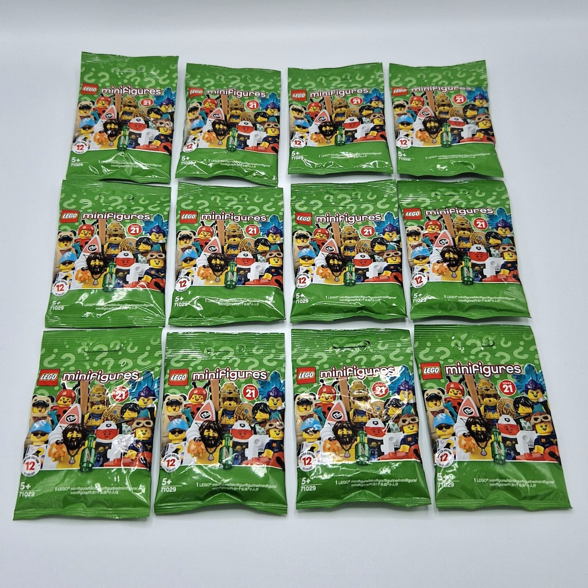 12 x LEGO 71029 - Collectible Minifigures / CMF - Series 21 / Serie 21, Oöppnade