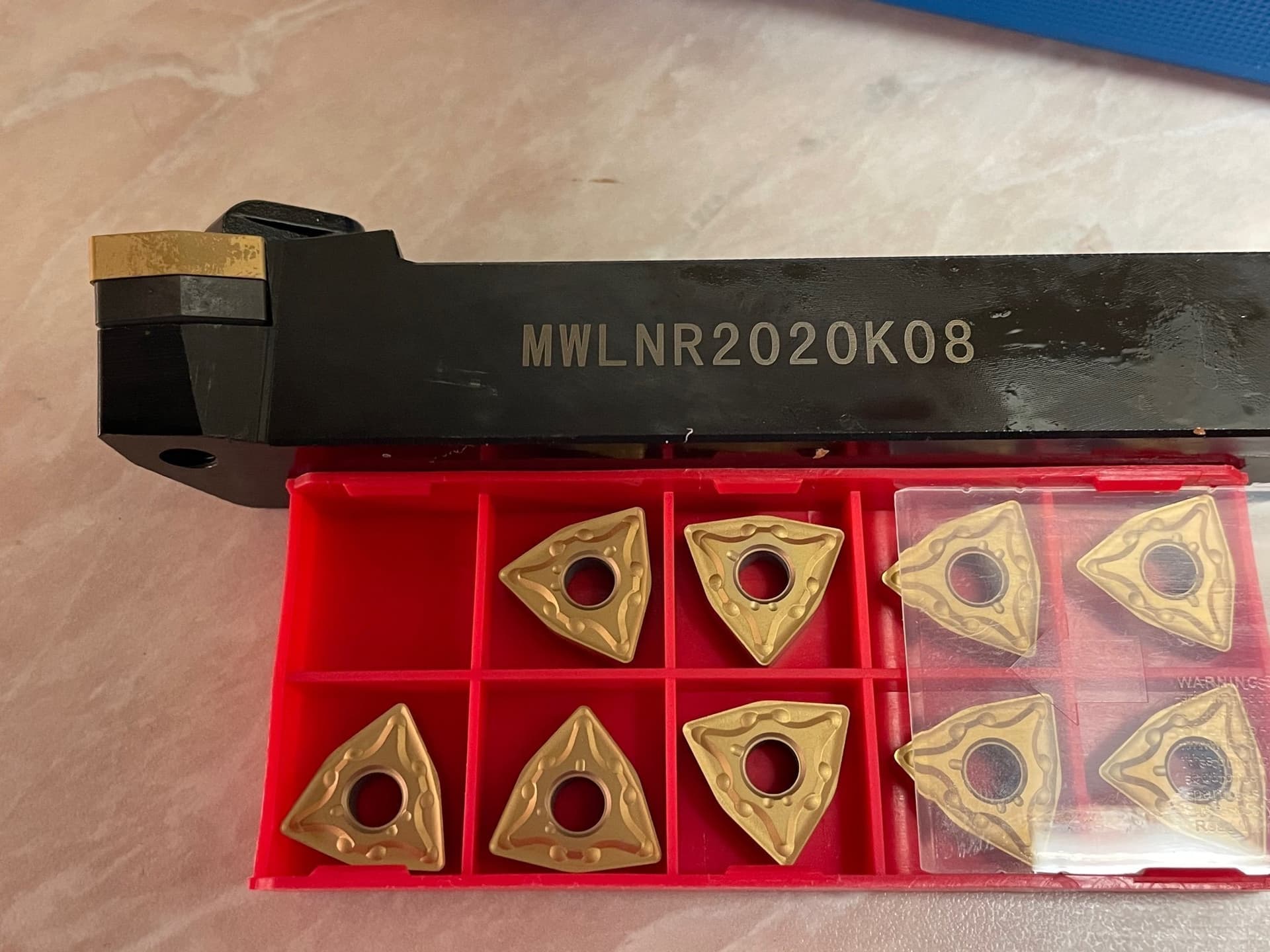 MWLNR2020K08 svarvverktyg Stålhållare med 10 K 08 skär