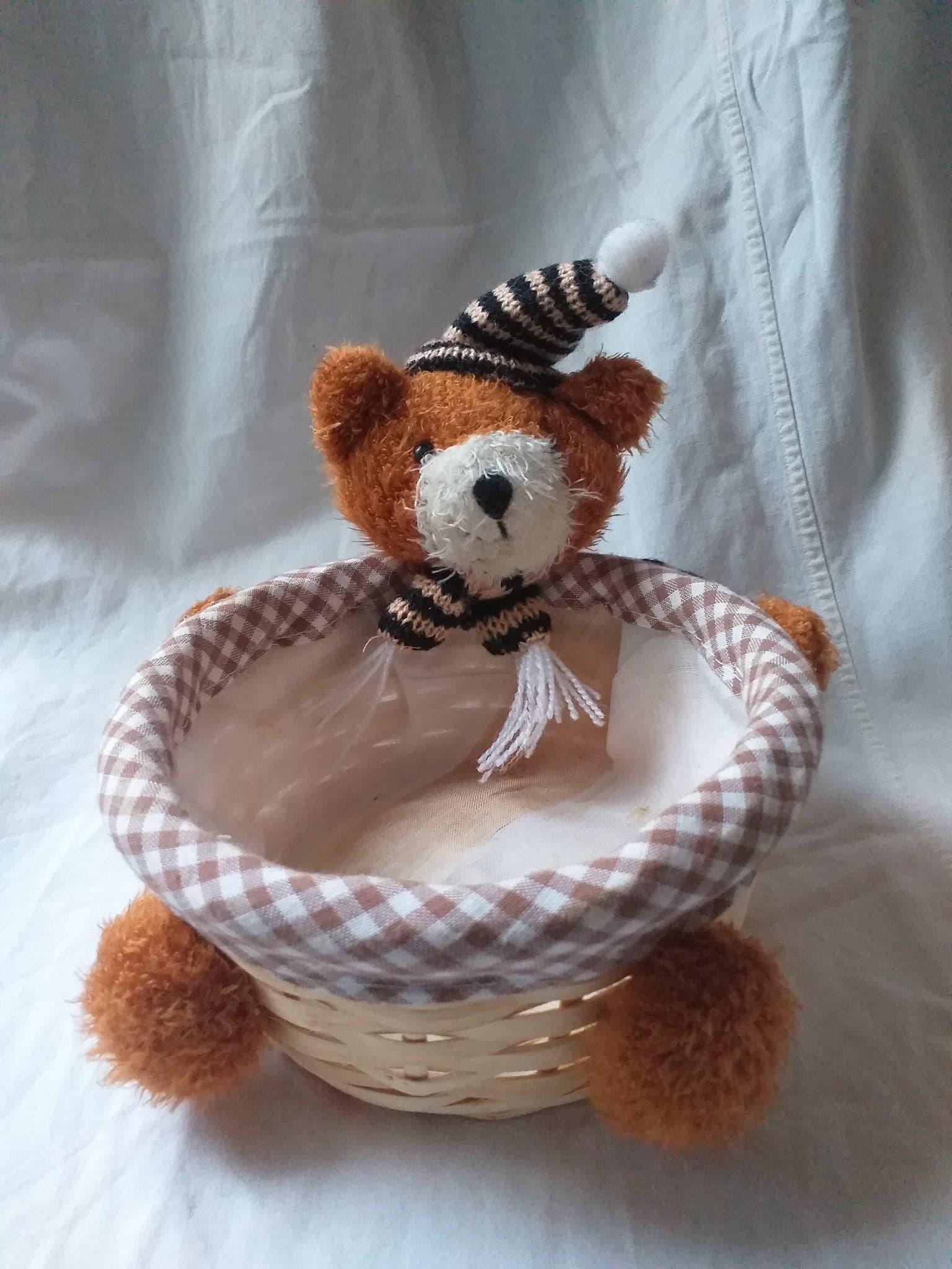 Förvaringskorg korg förvaring björn nalle korgen är 14 cm i diameter 7 cm hög