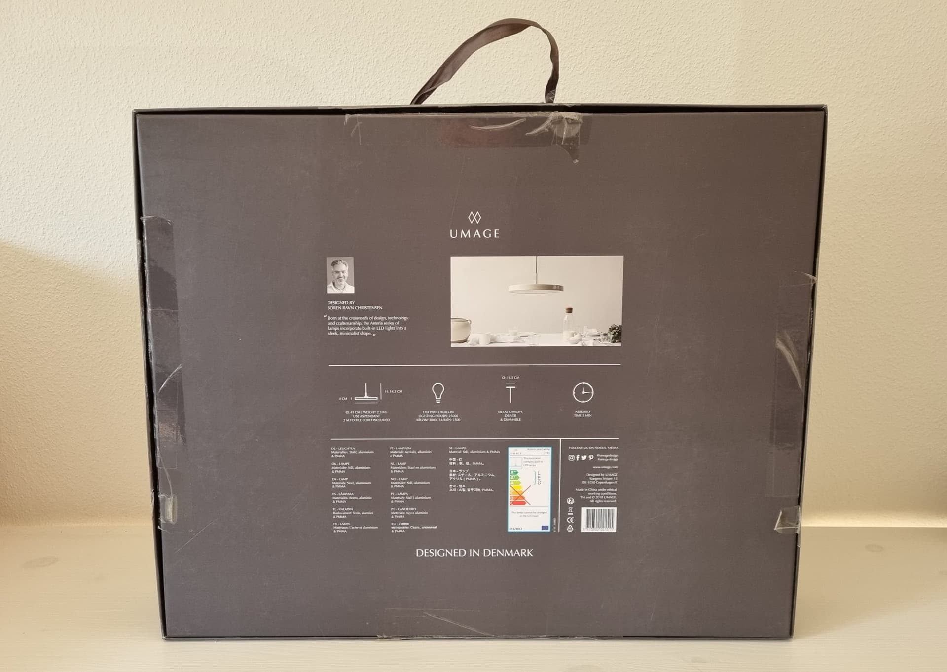 UMAGE ASTERIA Pendel Lampa Medium Pearl White Brass Black nr 2 av 2
