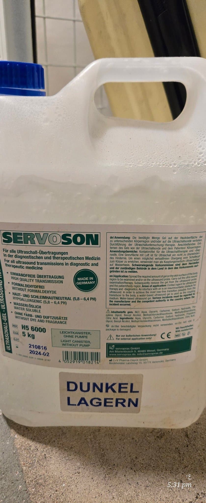 Servoson Ultraljudsgel 5kg
