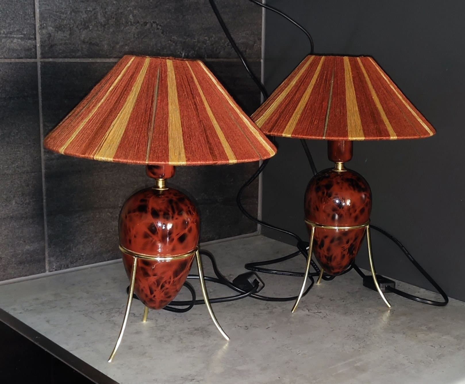 Vintage Cottex Bordslampor i par