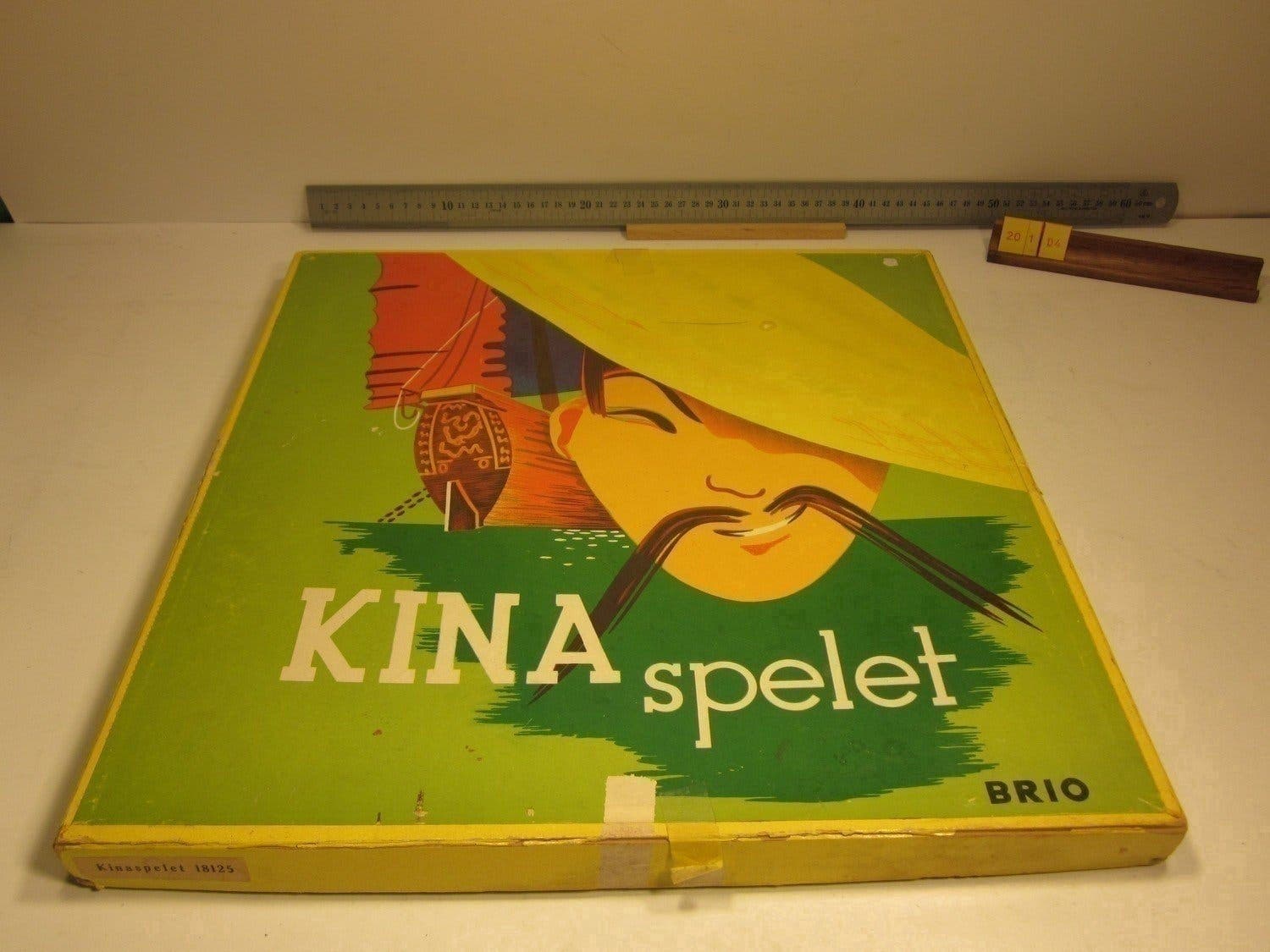 Kina Schack, gammalt Brio # 18125, Metallkoppar och träkulor, Komplett