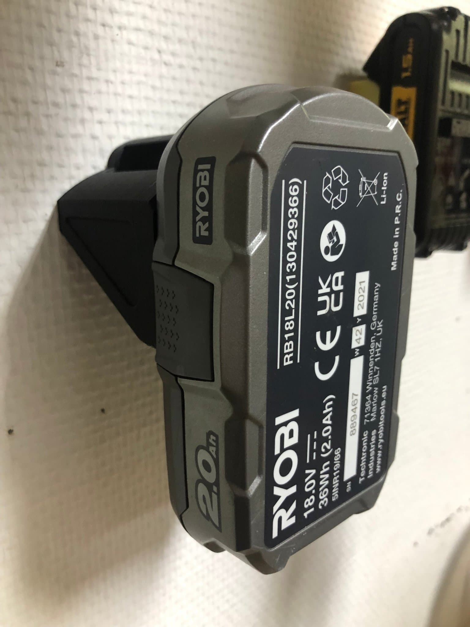 Ryobi Kompatibel Batterifäste 18V 2-Pack-neon grön