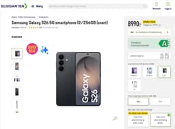 Samsung Galaxy S26 5G smartphone 12/256GB (svart)