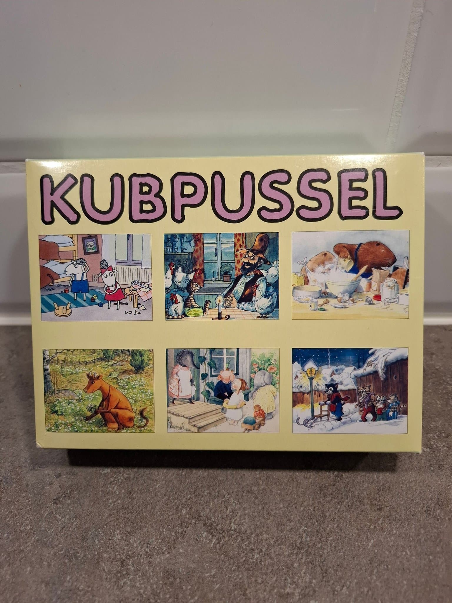 Kubpussel med klassiska barnmotiv